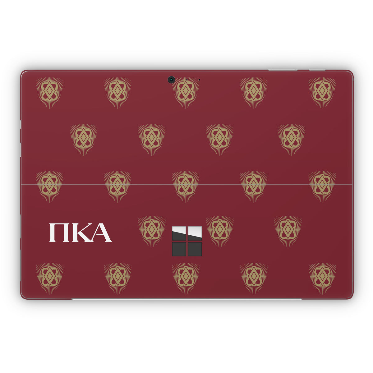 Pi Kappa Alpha Letters Shield Pattern Garnet - Microsoft Surface Pro Skin