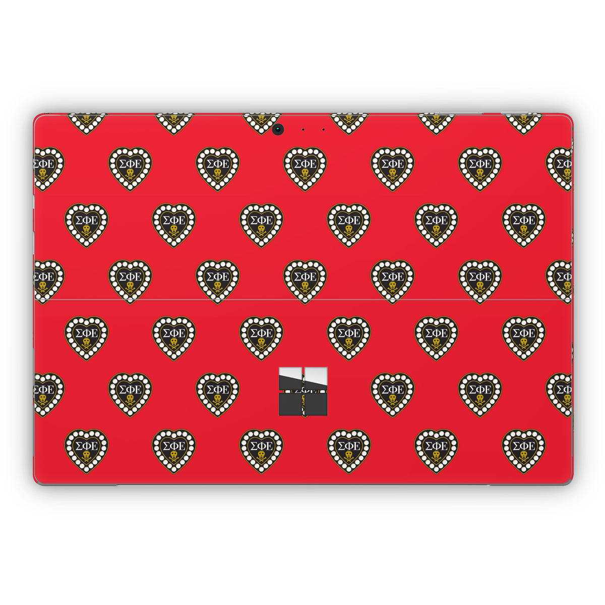 Sigma Phi Epsilon Badge Pattern Red - Microsoft Surface Pro Skin