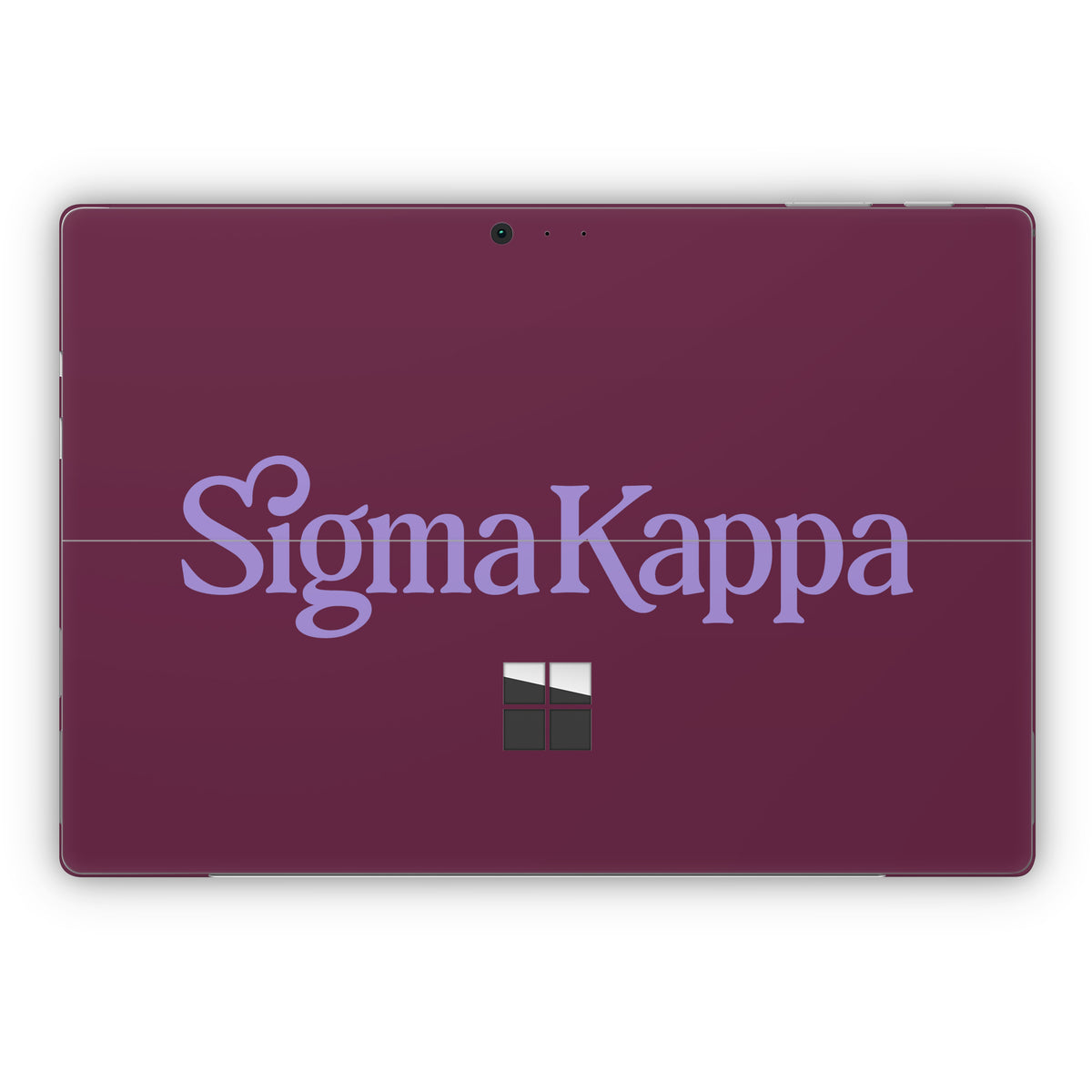 Sigma Kappa Primary Logo Legacy Lavender on Mary Maroon - Microsoft Surface Pro Skin