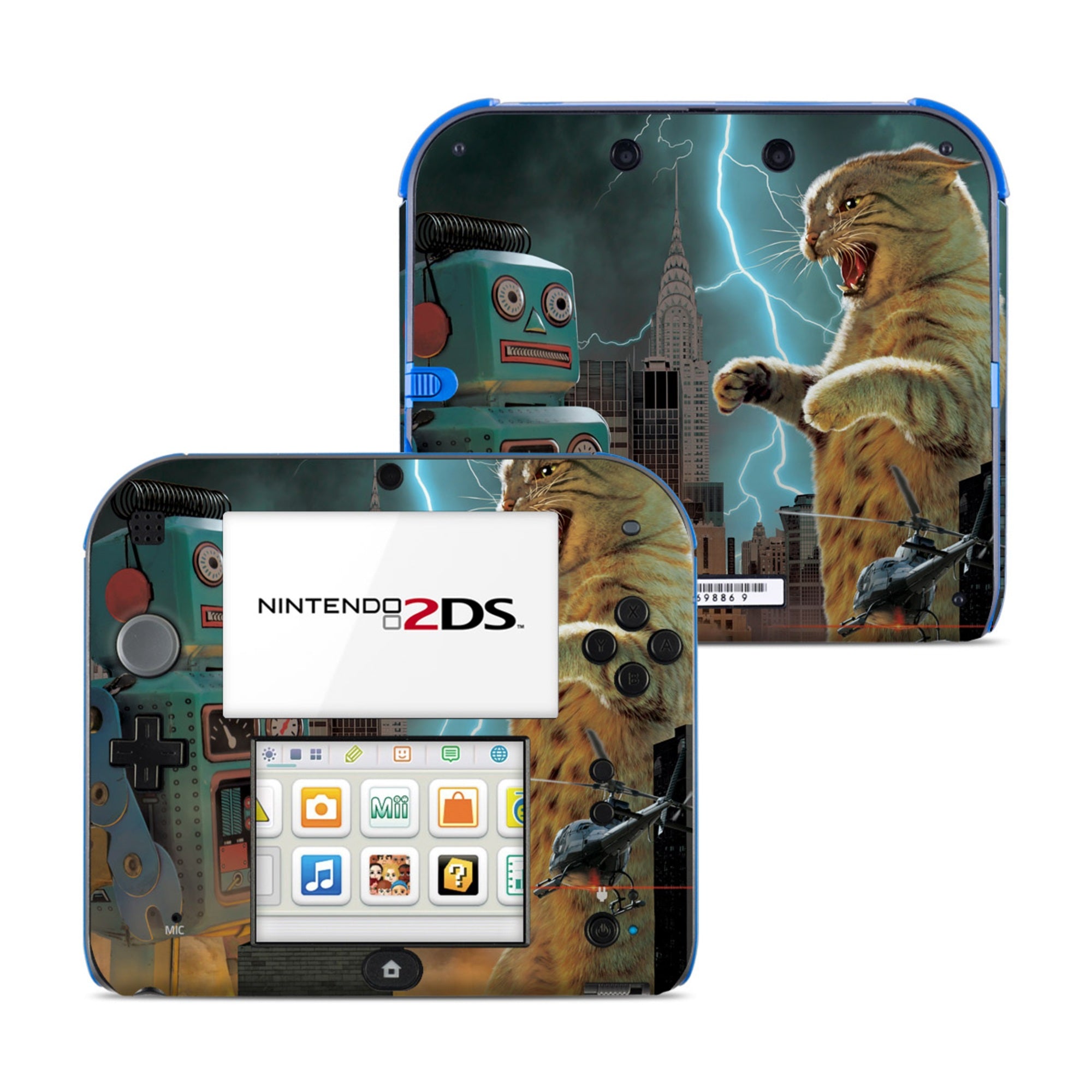 Catzilla Vs Robot - Nintendo 2DS Skin
