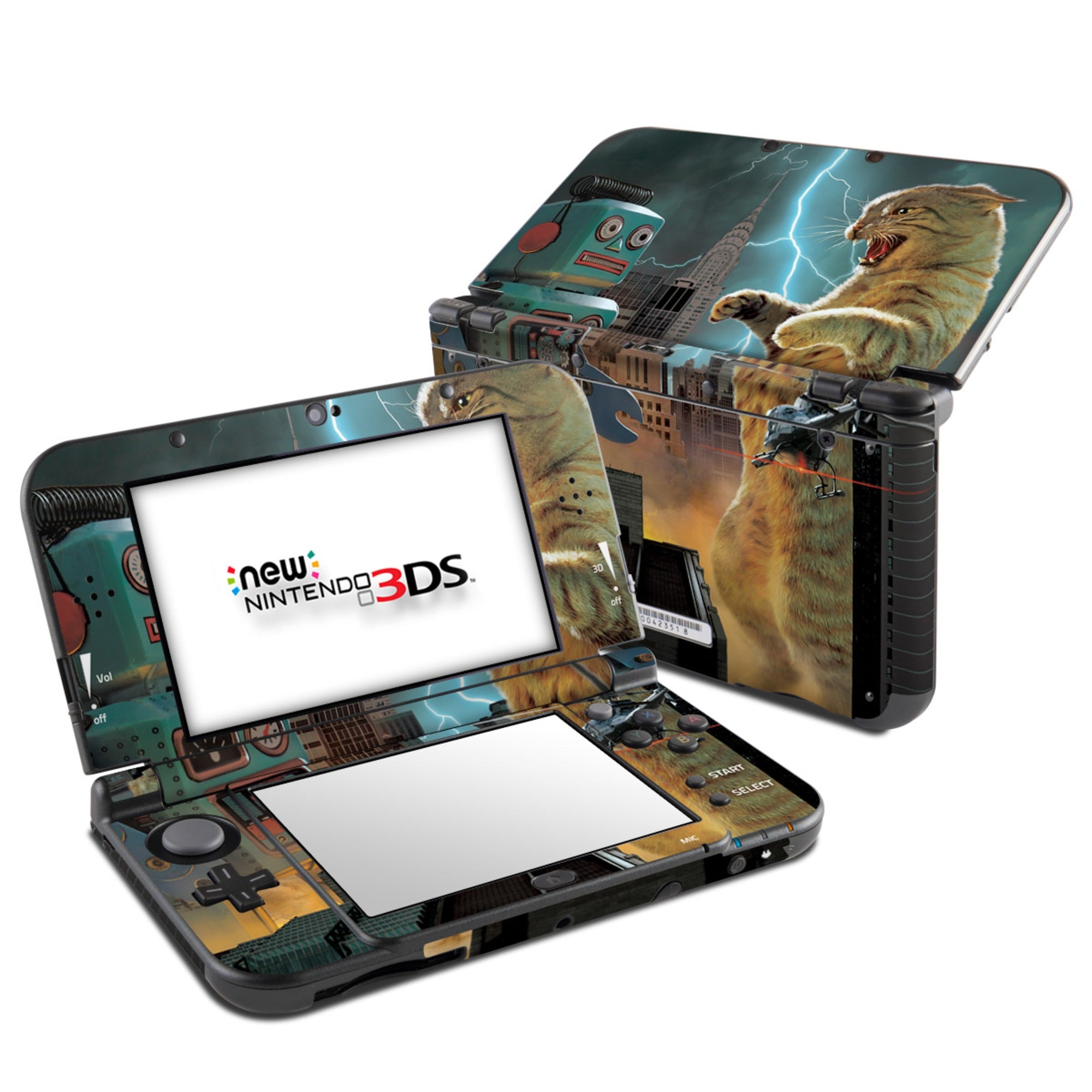 Catzilla Vs Robot - Nintendo 3DS LL Skin