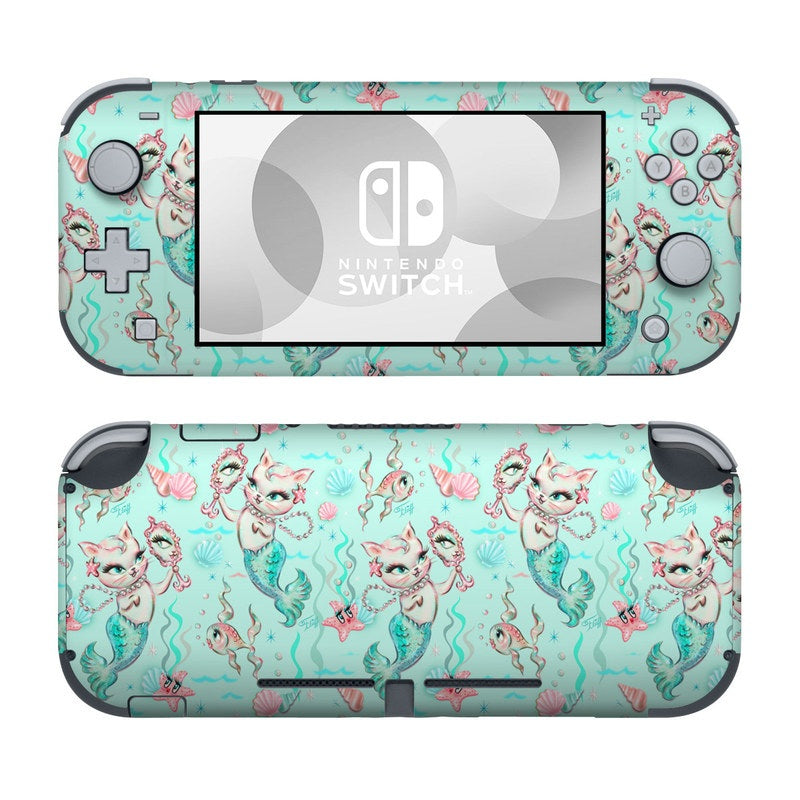Merkittens with Pearls Aqua - Nintendo Switch Lite Skin