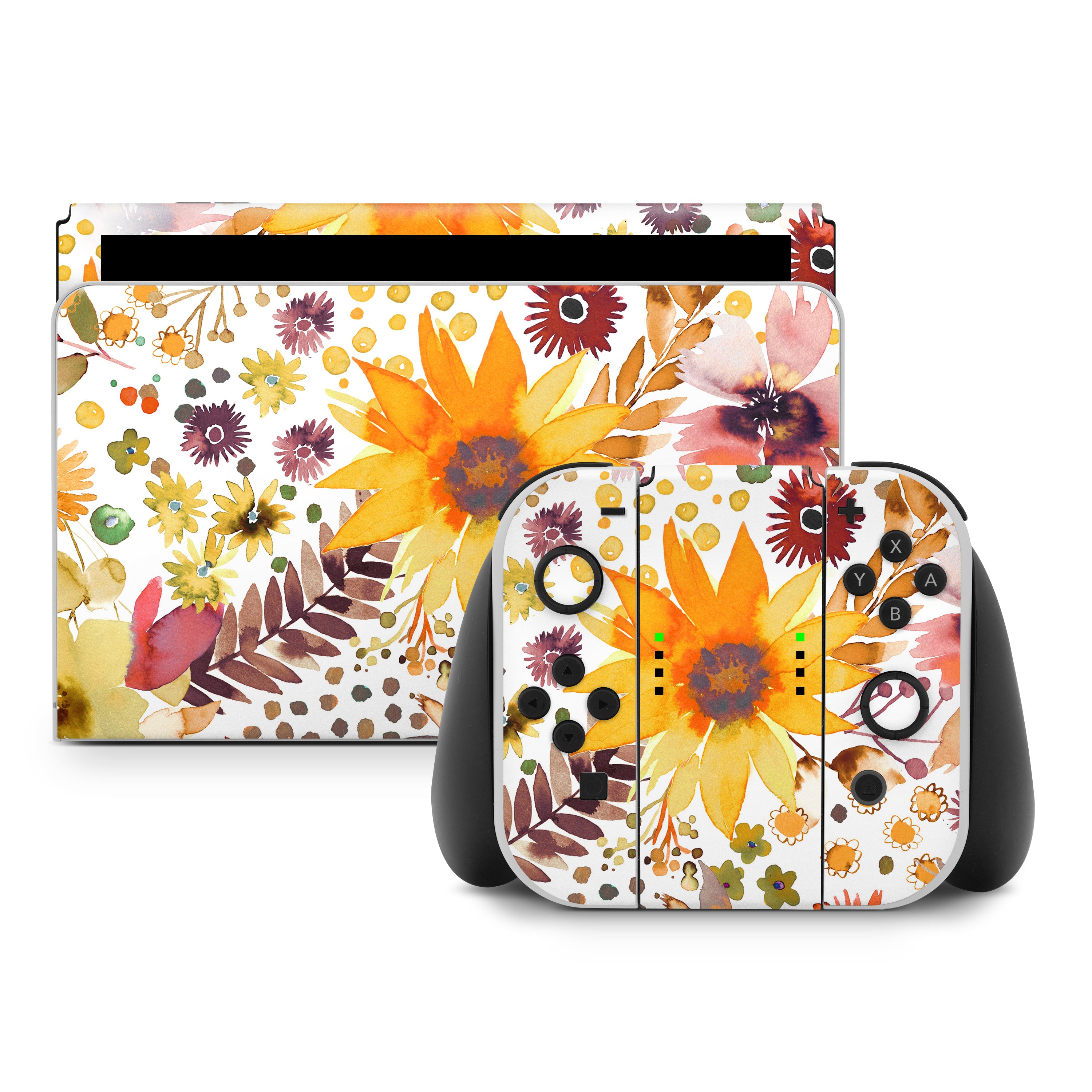 Summer Watercolor Sunflowers - Nintendo Switch Skin