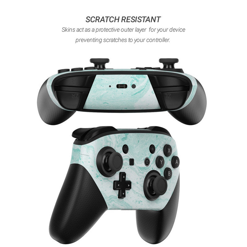 Winter Green Marble - Nintendo Switch Pro Controller Skin
