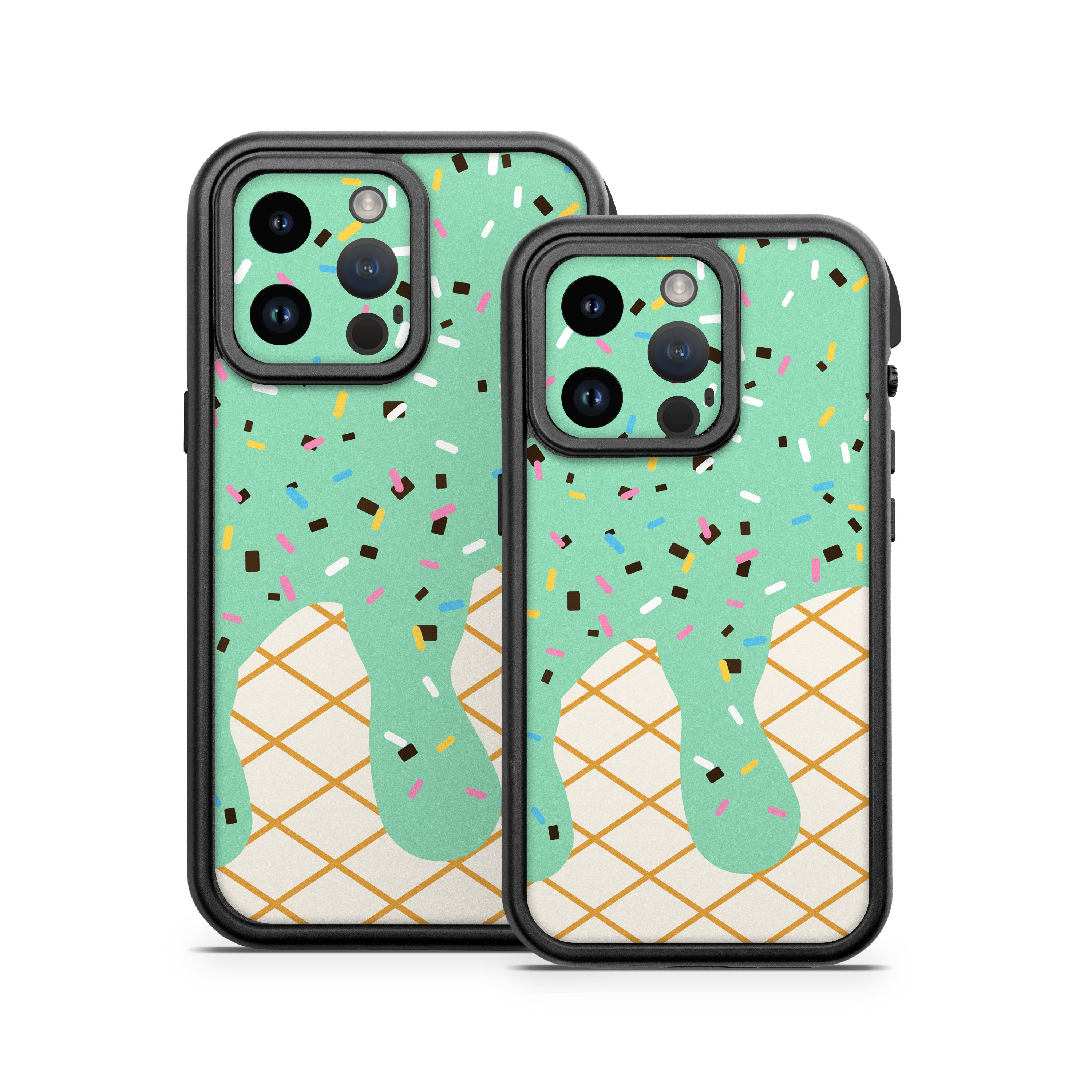 Mint Chocolate Chip Ice Cream Drip - Otterbox Fre iPhone 14 Case Skin
