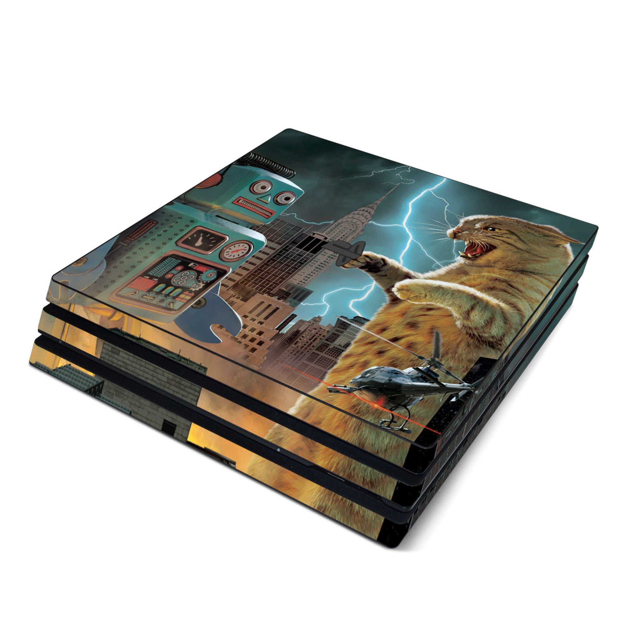 Catzilla Vs Robot - Sony PS4 Pro Skin