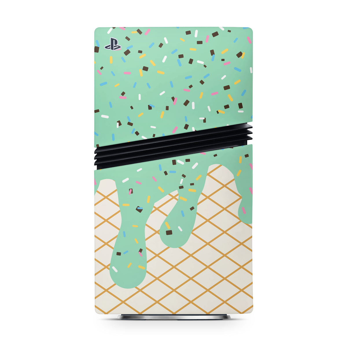 Mint Chocolate Chip Ice Cream Drip - Sony PS5 Pro Skin