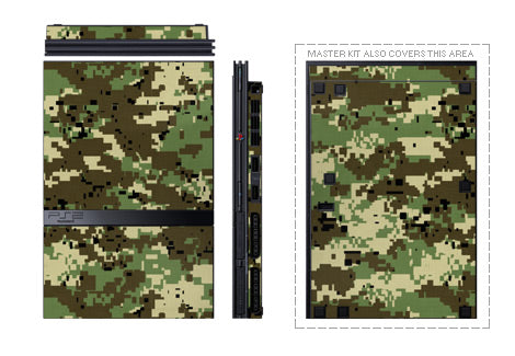 Sony PS2 Slim Skin - Digital Woodland Camo