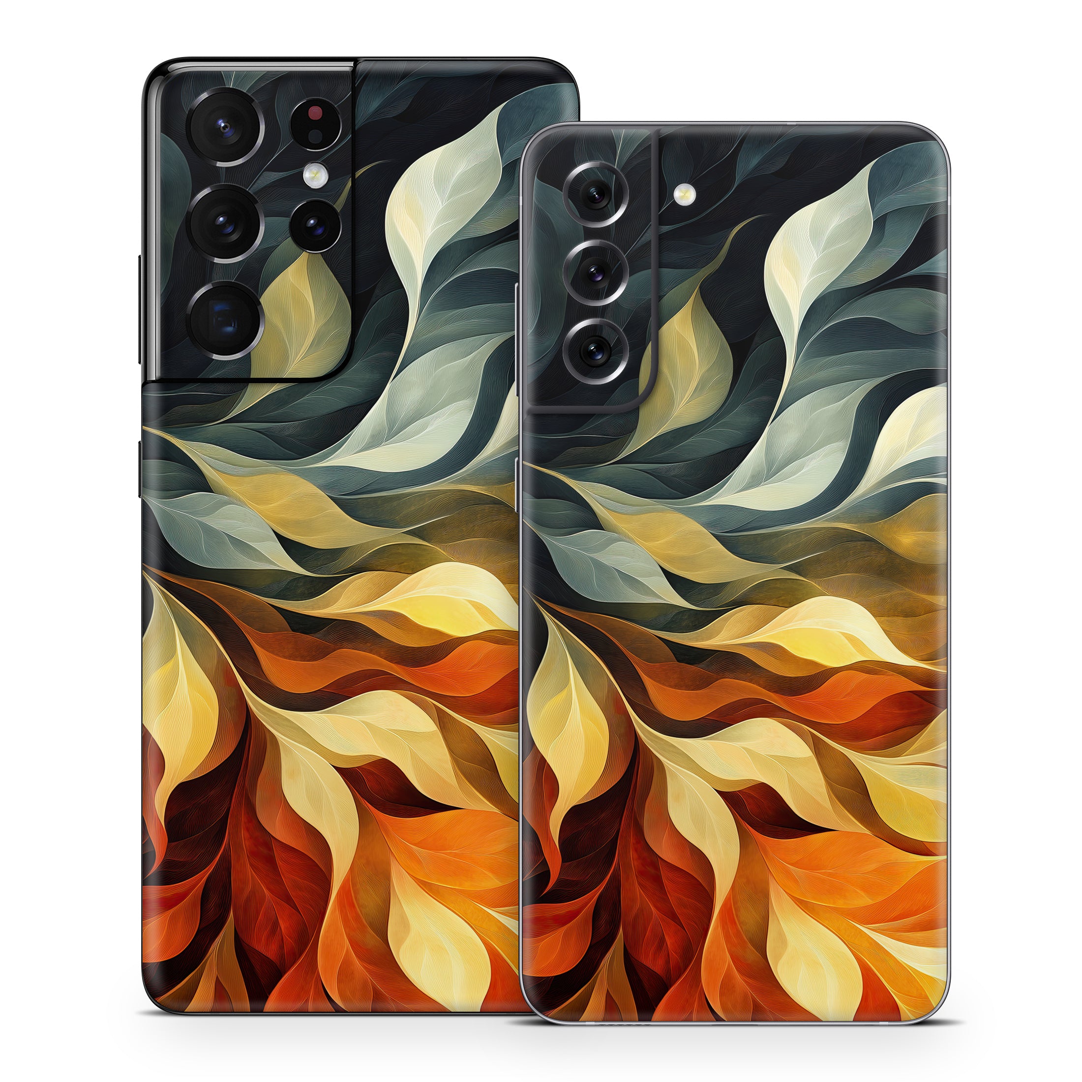 Orange and Charcoal - Samsung Galaxy S21 Skin
