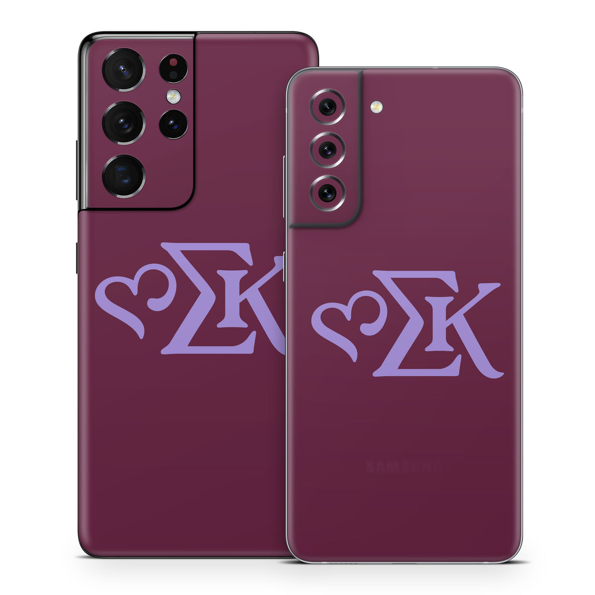 Sigma Kappa Greek Letters Legacy Lavender on Mary Maroon - Samsung Galaxy S21 Skin