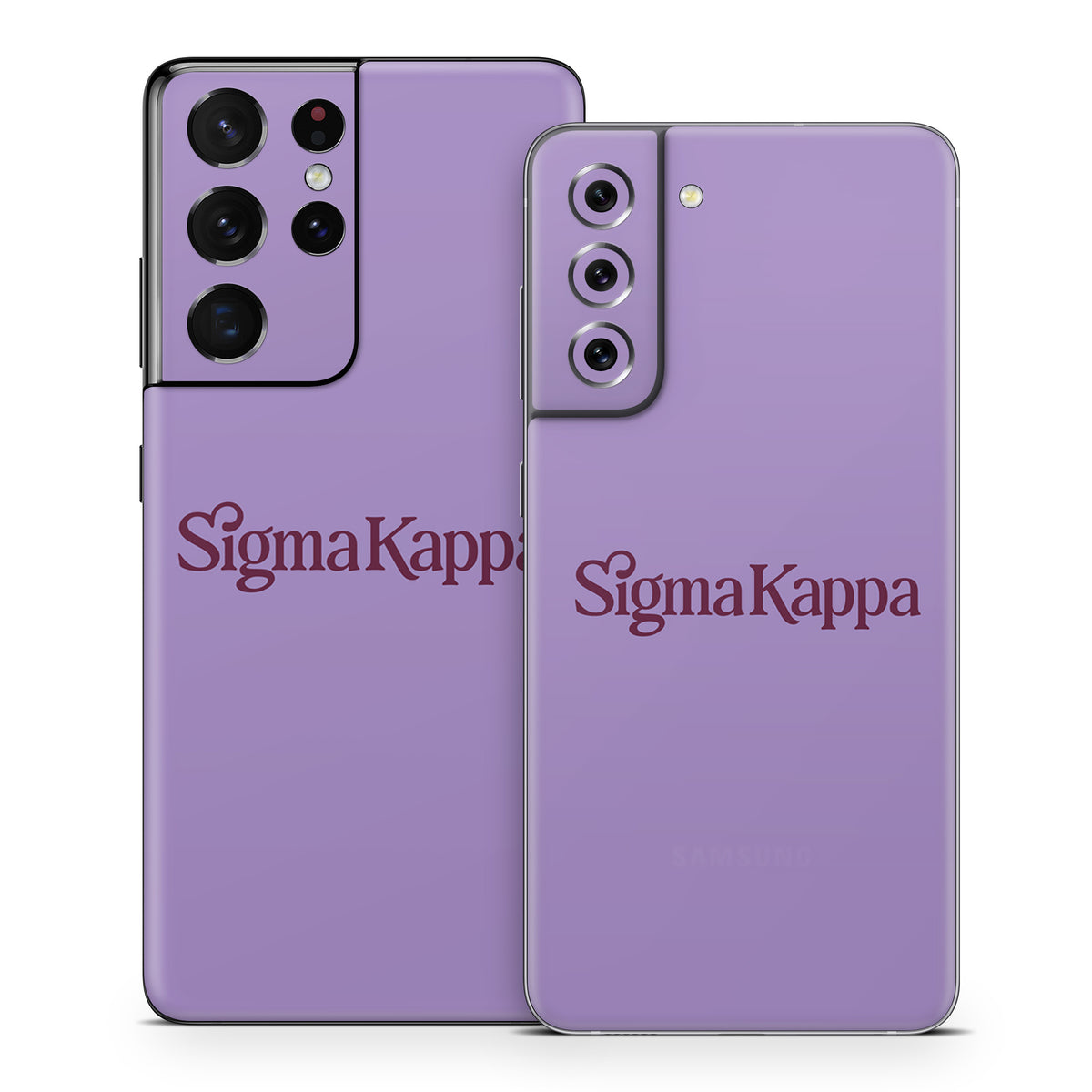 Sigma Kappa Primary Logo Mary Maroon on Legacy Lavender - Samsung Galaxy S21 Skin