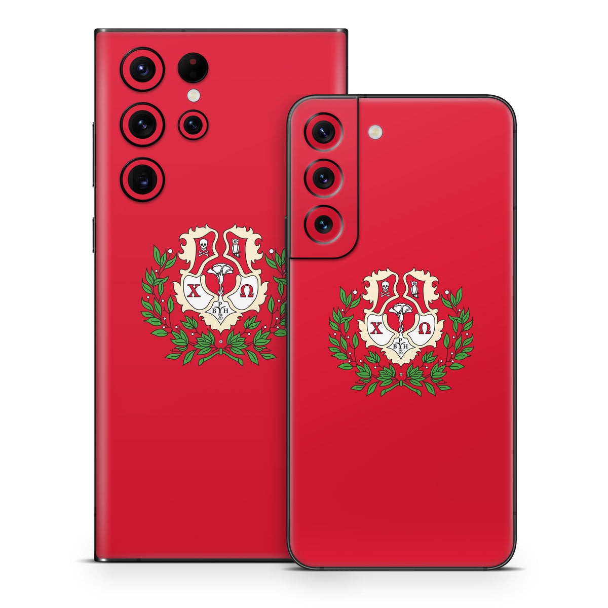 Chi Omega Crest Cardinal - Samsung Galaxy S22 Skin