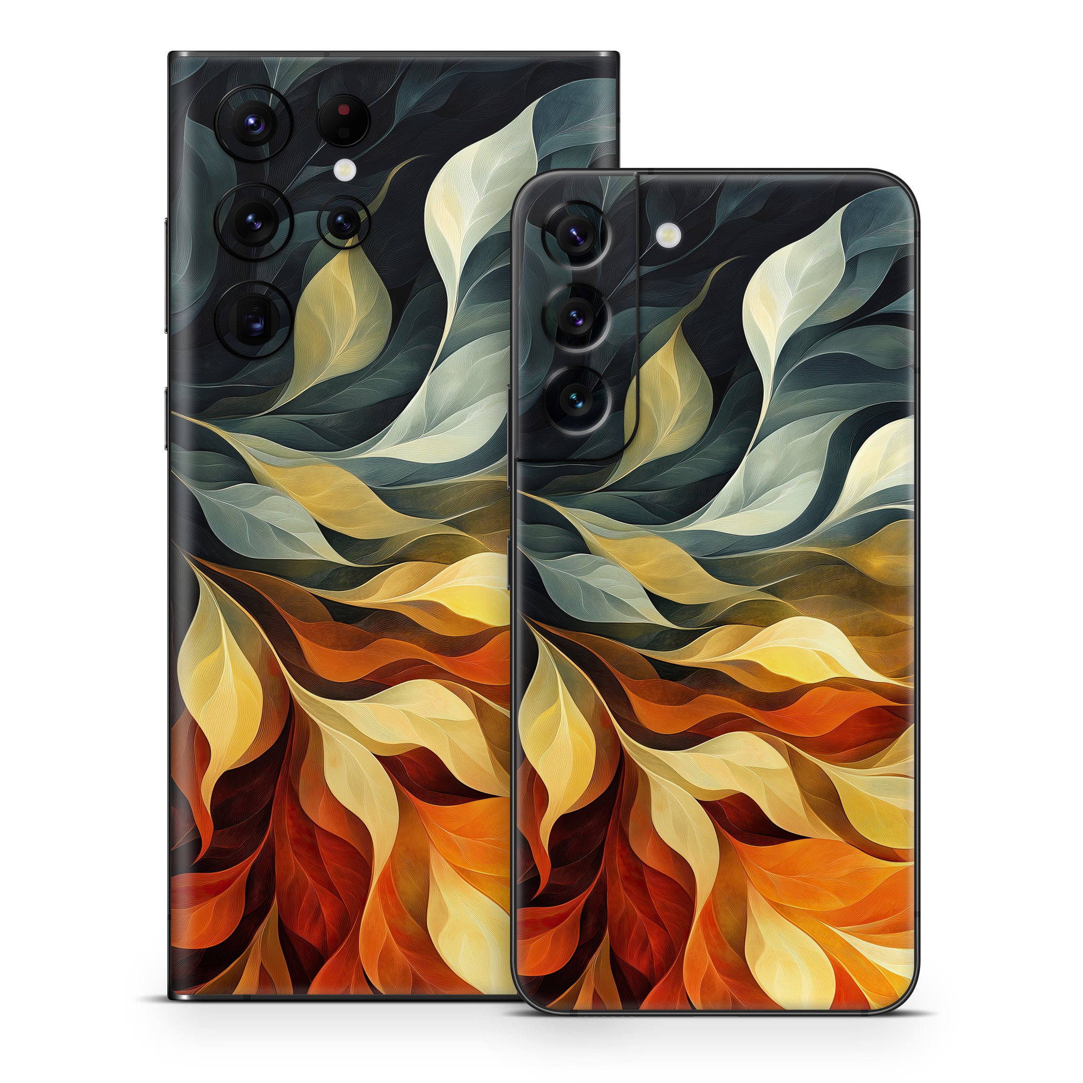 Orange and Charcoal - Samsung Galaxy S22 Skin