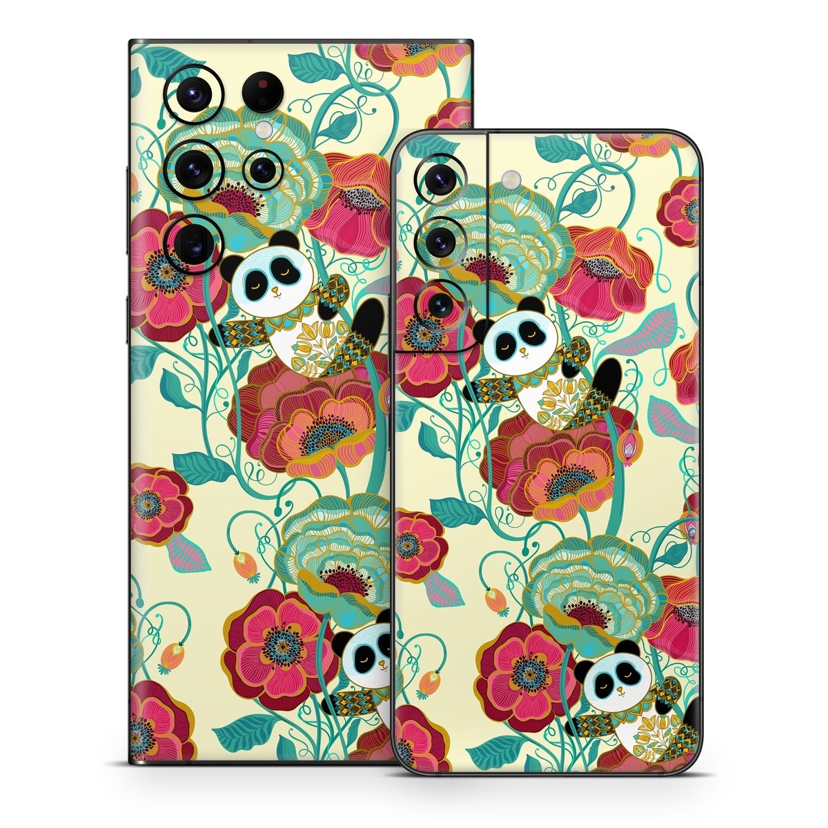 Panda Flowers - Samsung Galaxy S22 Skin