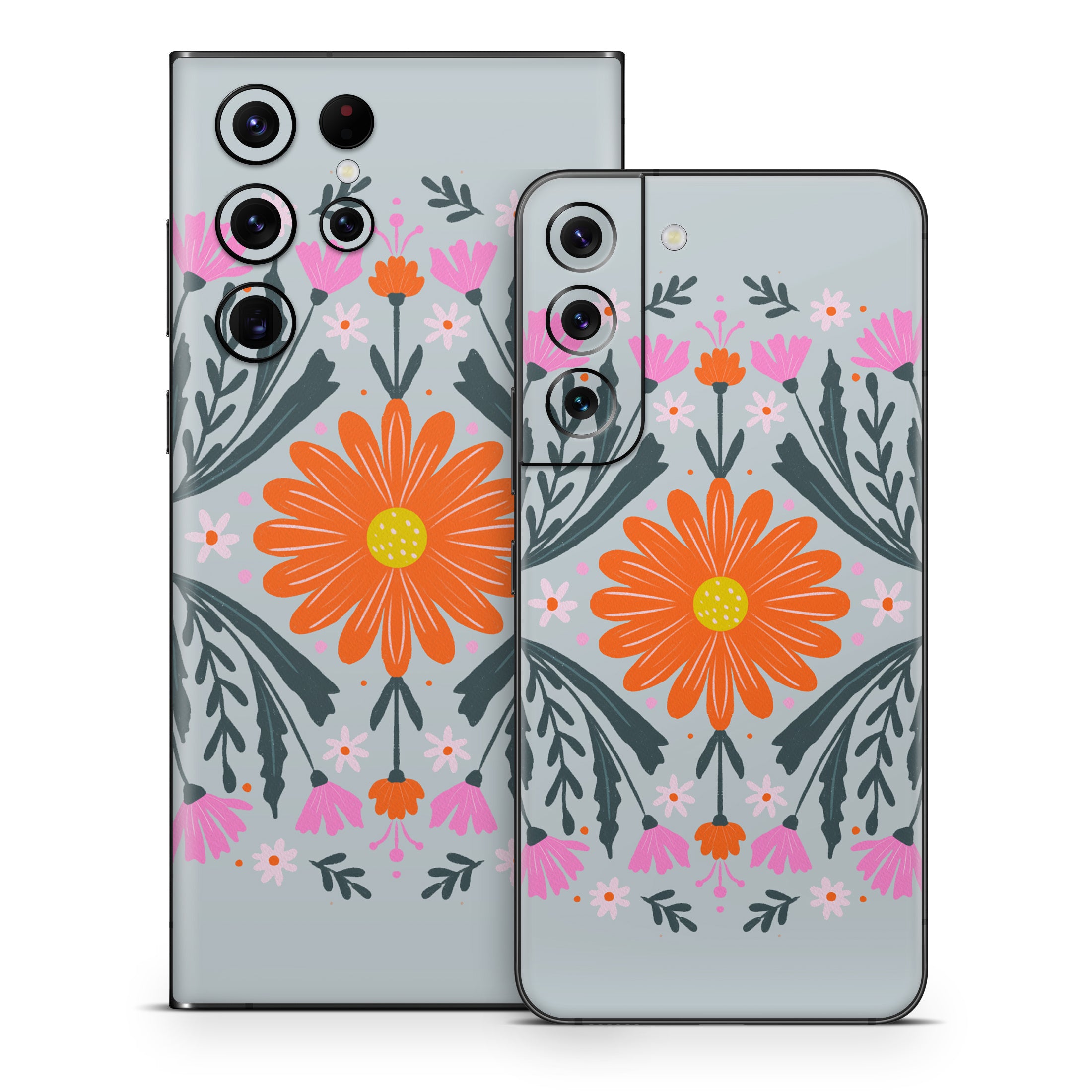 Pink and Orange Flowers - Samsung Galaxy S22 Skin