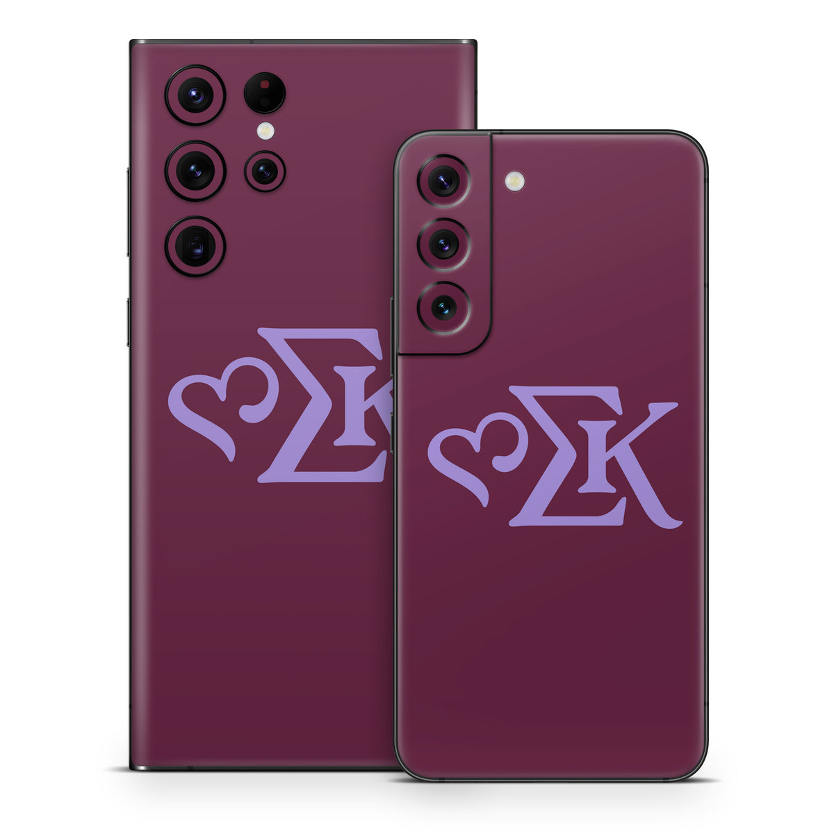 Sigma Kappa Greek Letters Legacy Lavender on Mary Maroon - Samsung Galaxy S22 Skin