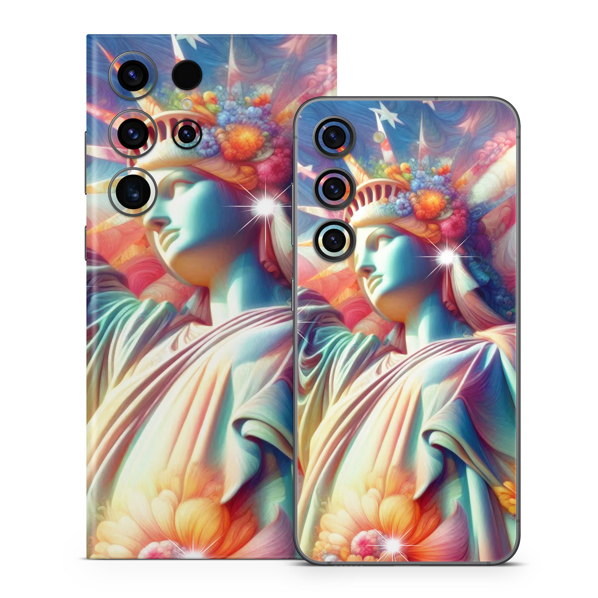 Lady Liberty and Flowers - Samsung Galaxy S23 Skin
