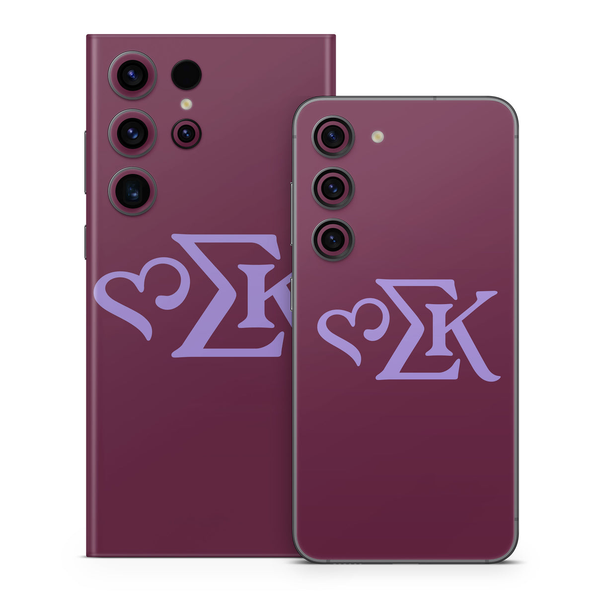 Sigma Kappa Greek Letters Legacy Lavender on Mary Maroon - Samsung Galaxy S23 Skin