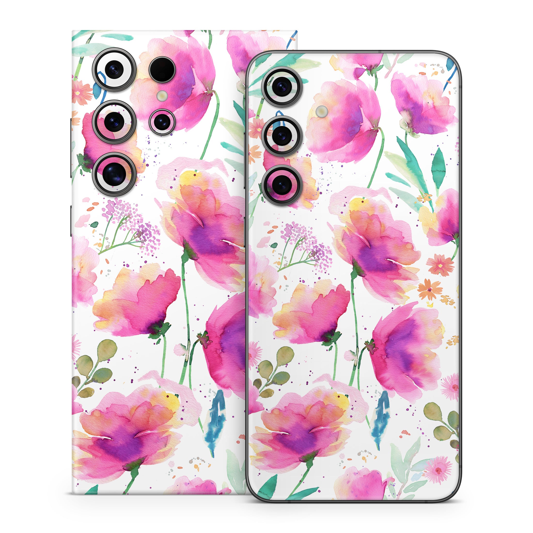 Abstract Pink Poppies - Samsung Galaxy S24 Skin