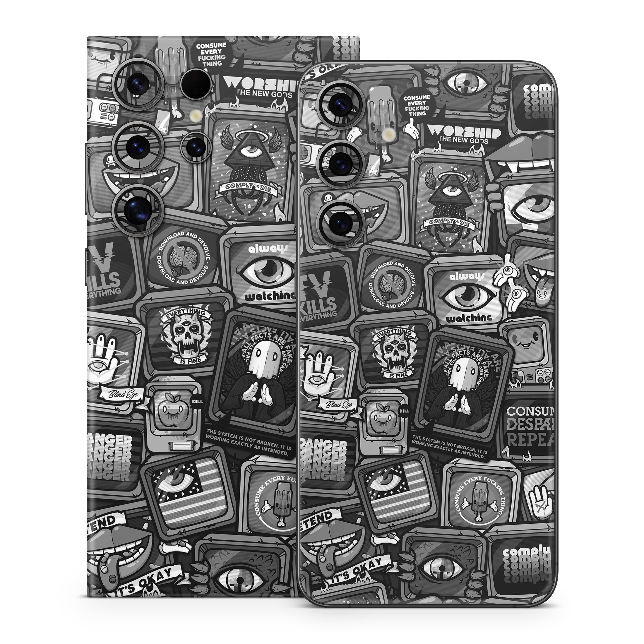 Distraction Tactic B&W - Samsung Galaxy S24 Skin