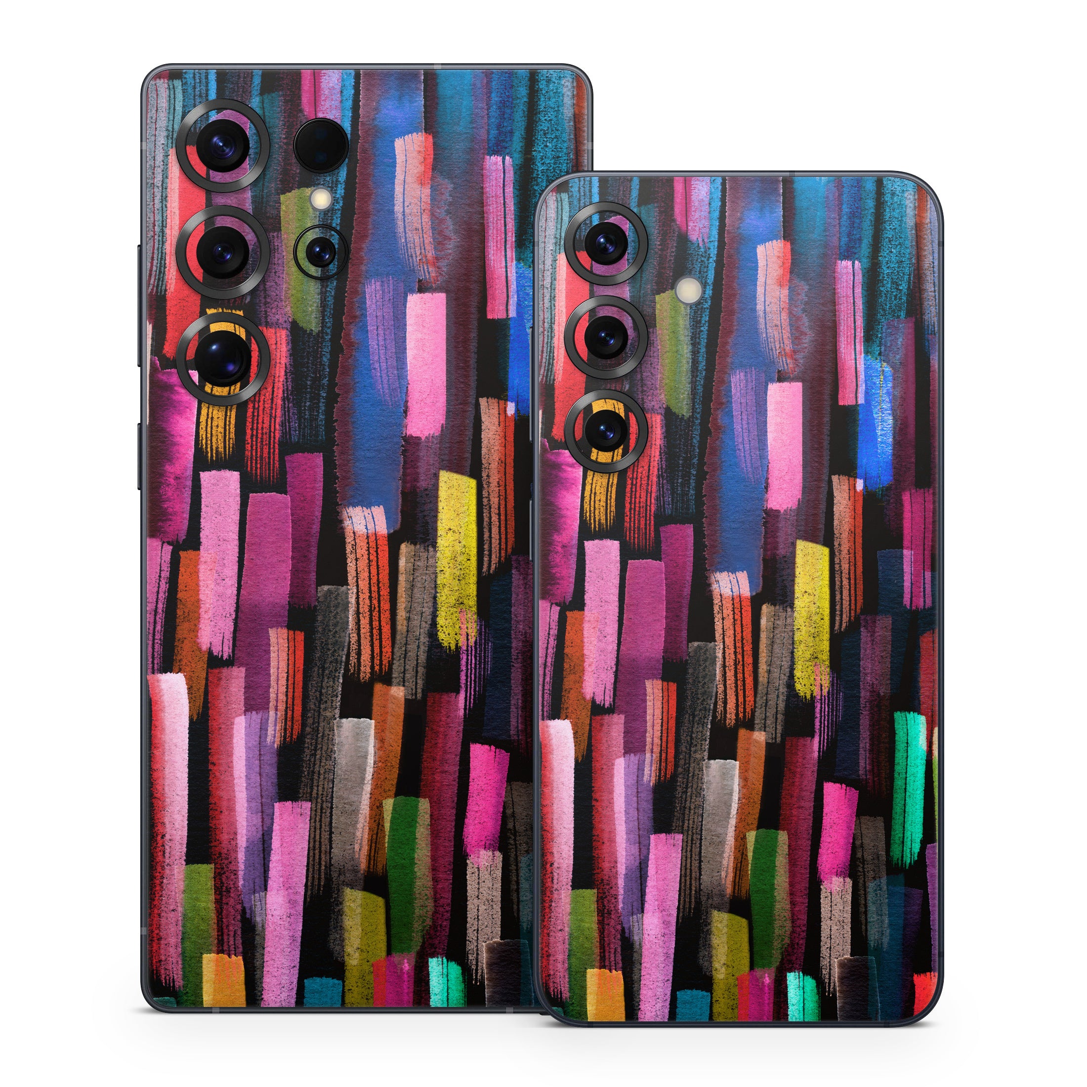 Colorful Brushstrokes Black - Samsung Galaxy S25 Skin