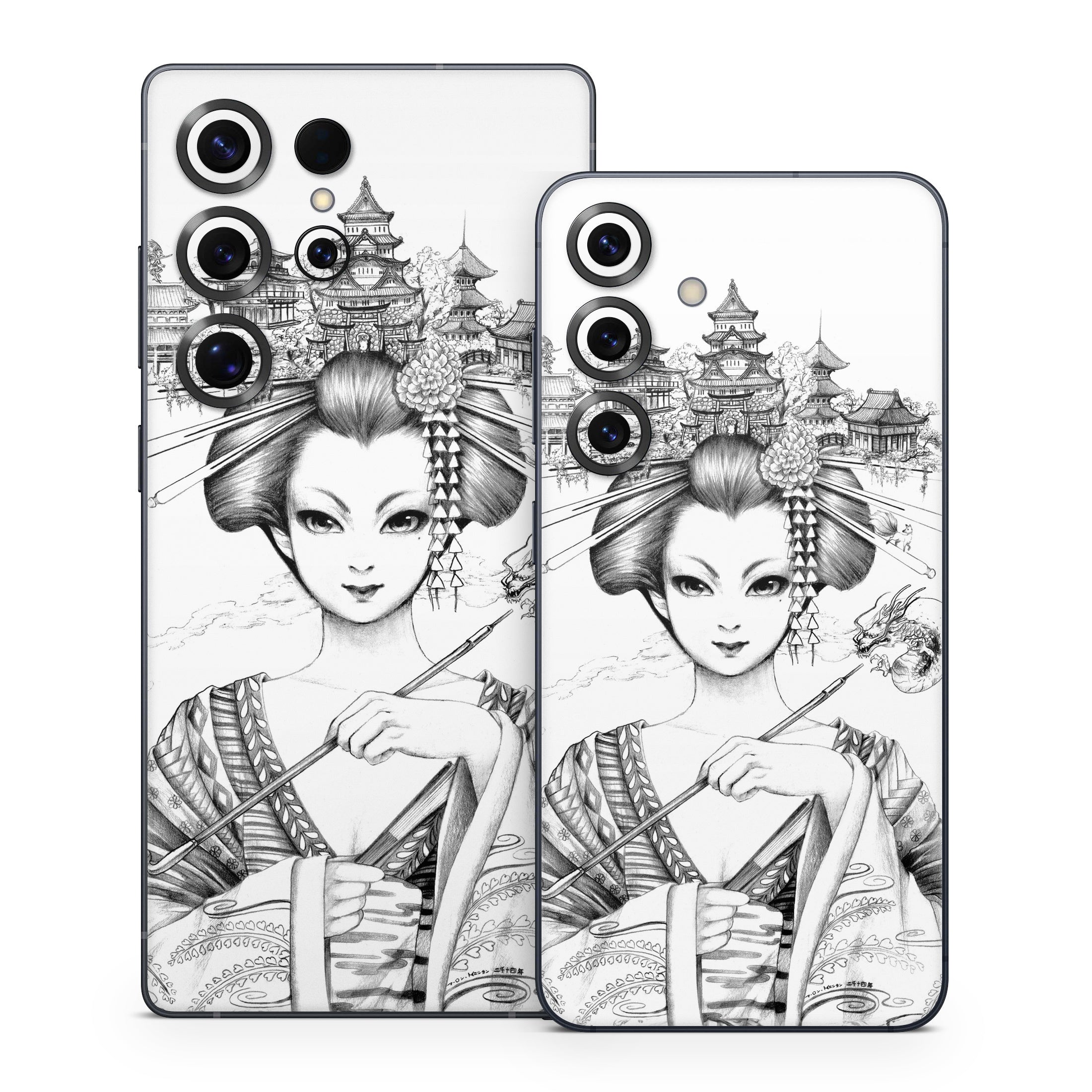 Geisha Sketch - Samsung Galaxy S25 Skin