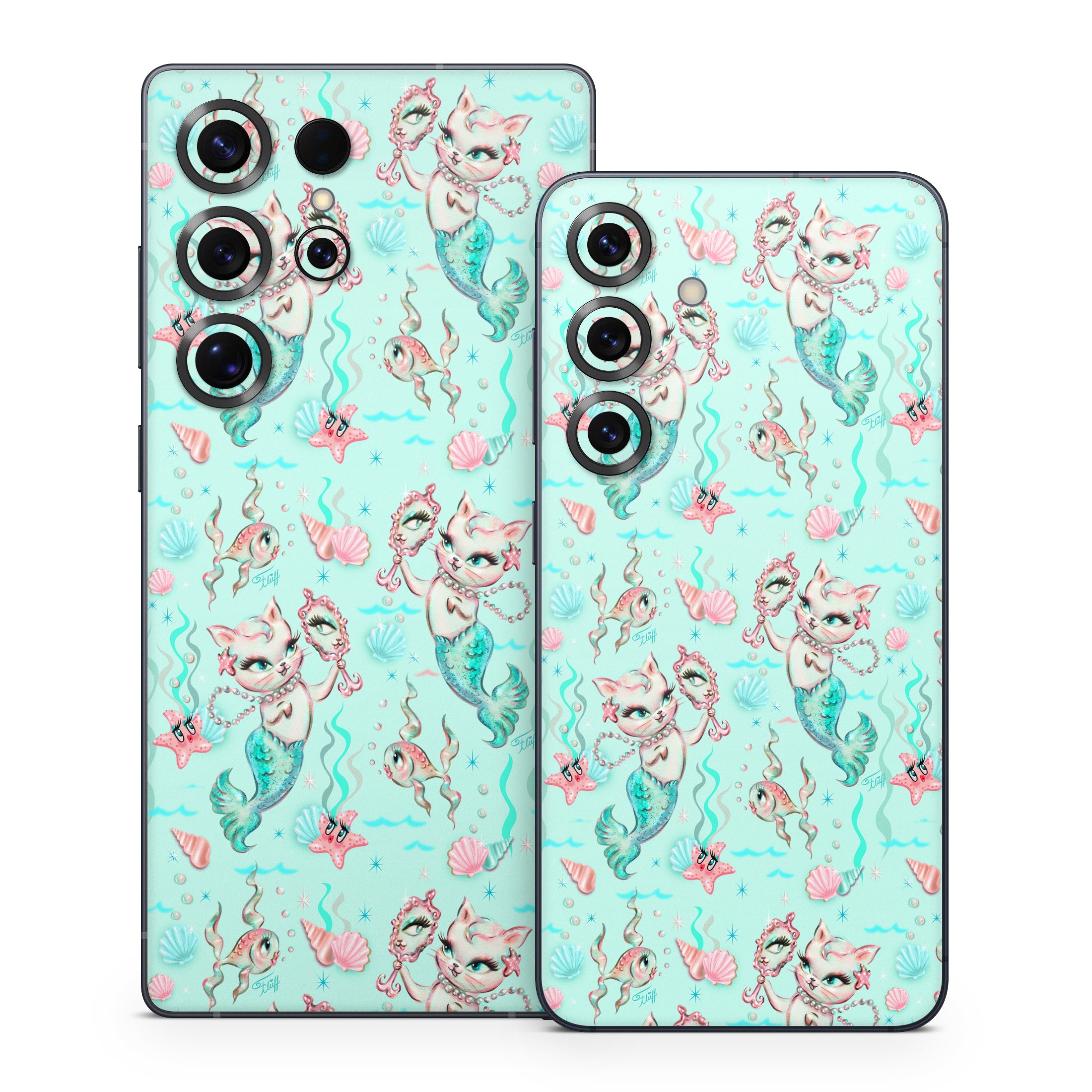 Merkittens with Pearls Aqua - Samsung Galaxy S25 Skin