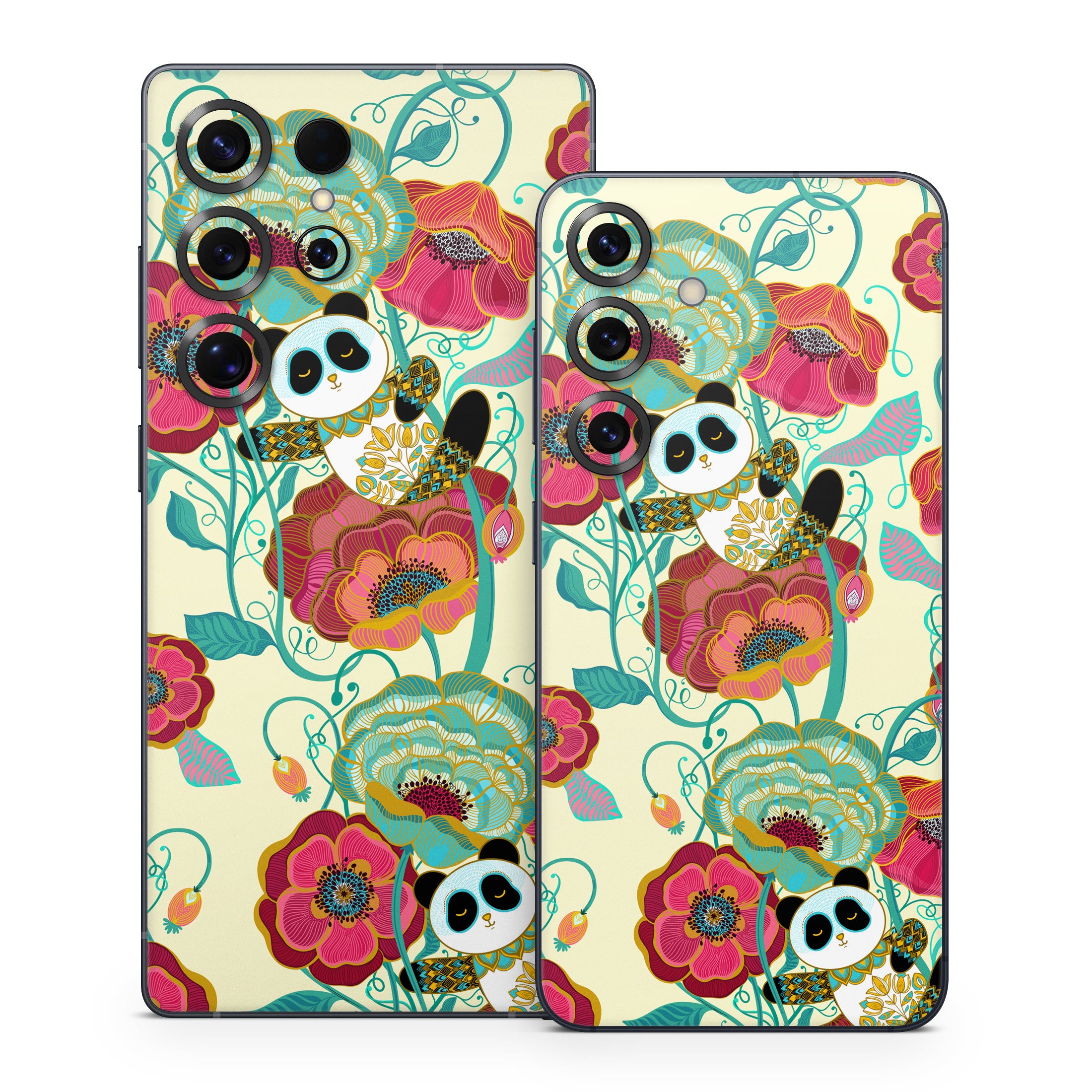 Panda Flowers - Samsung Galaxy S25 Skin