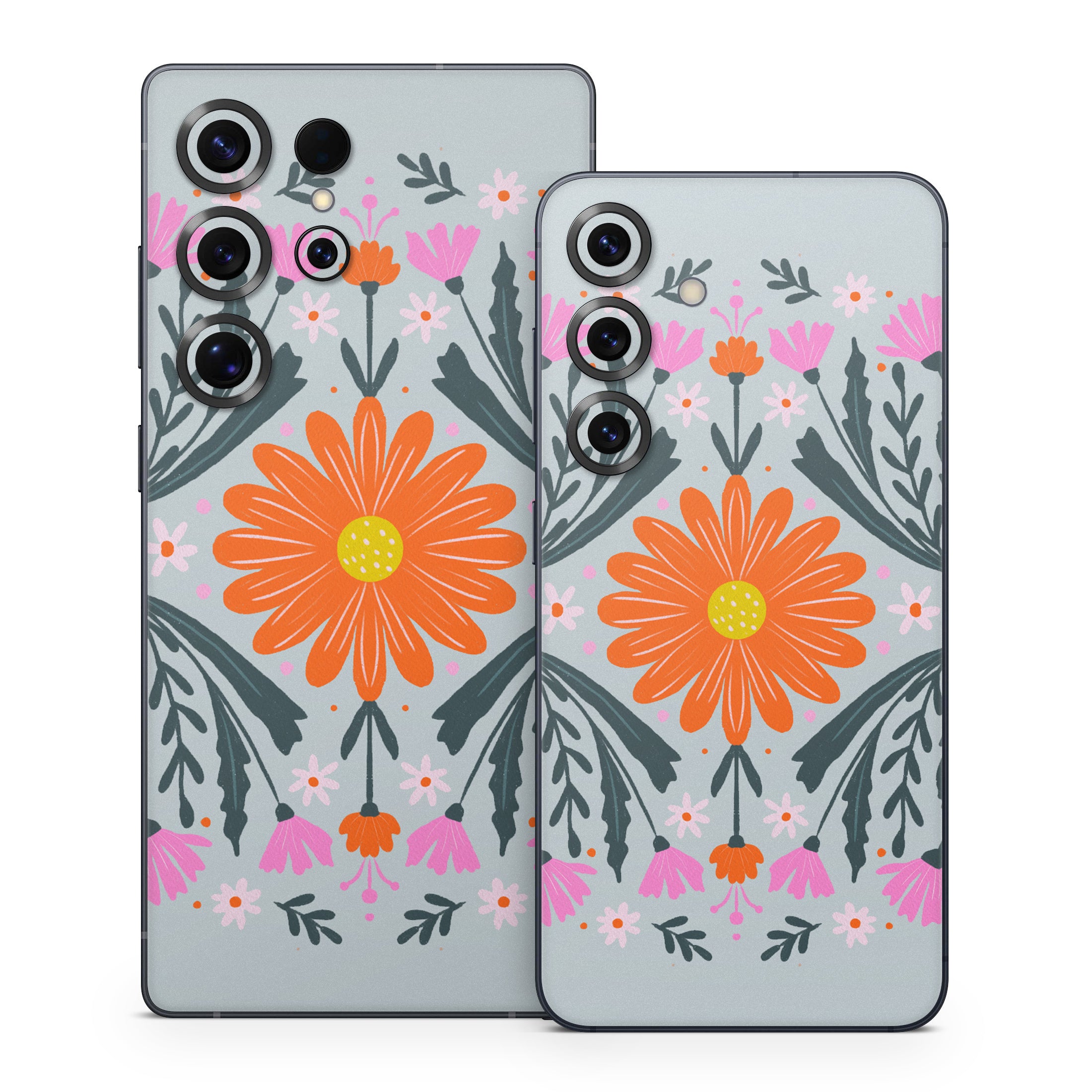Pink and Orange Flowers - Samsung Galaxy S25 Skin