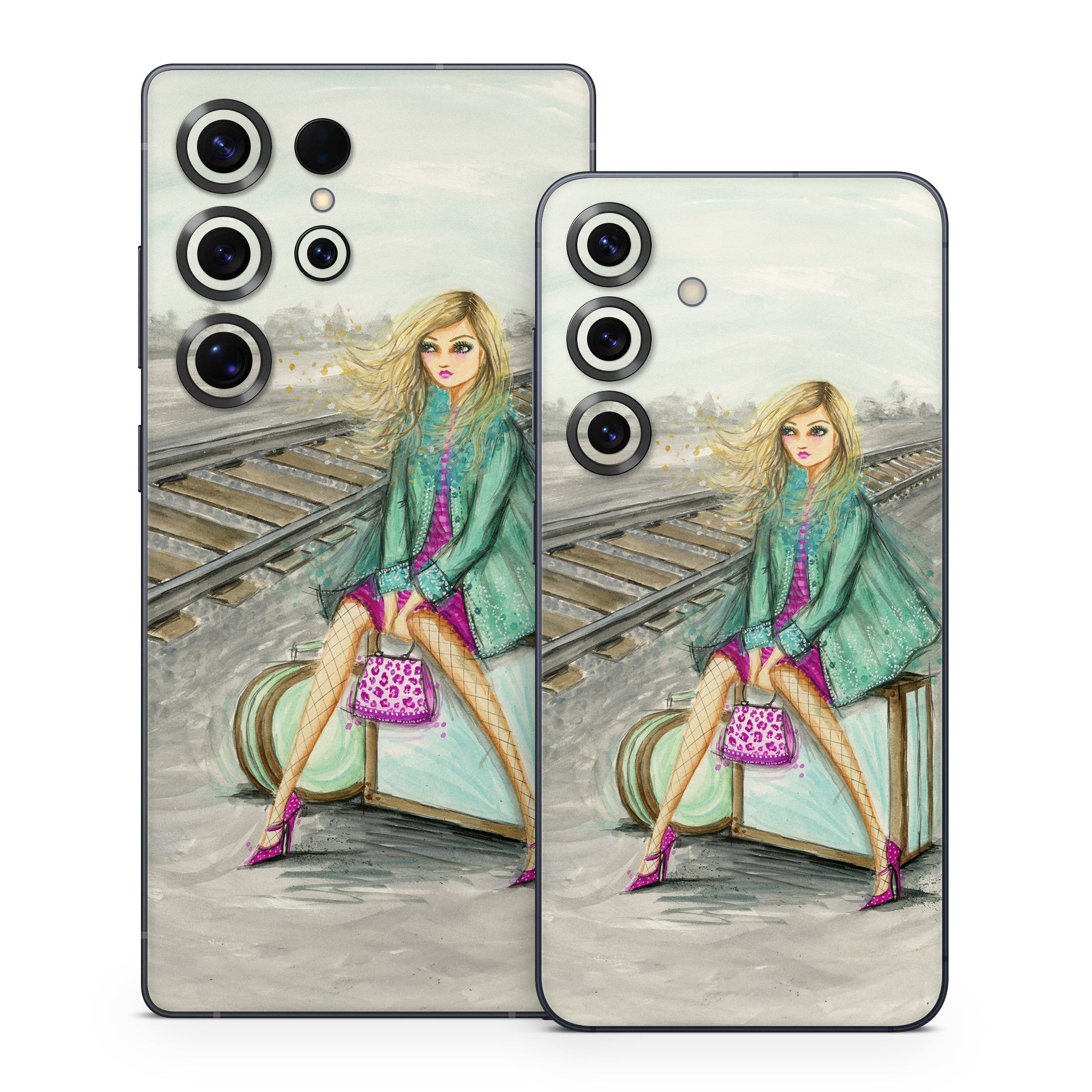 Lulu Waiting by the Train Tracks - Samsung Galaxy S25 Skin
