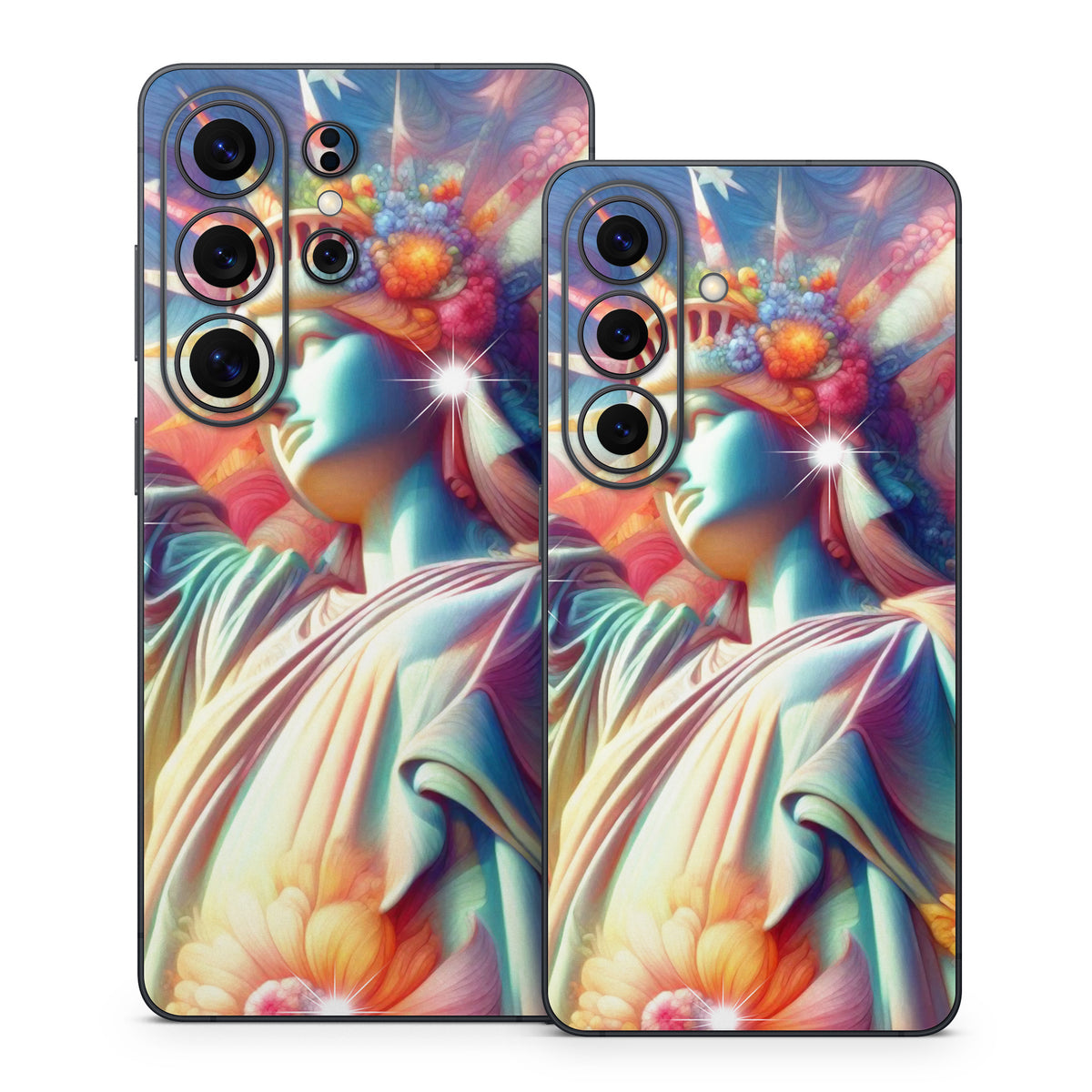 Lady Liberty and Flowers - Samsung Galaxy S26 Skin