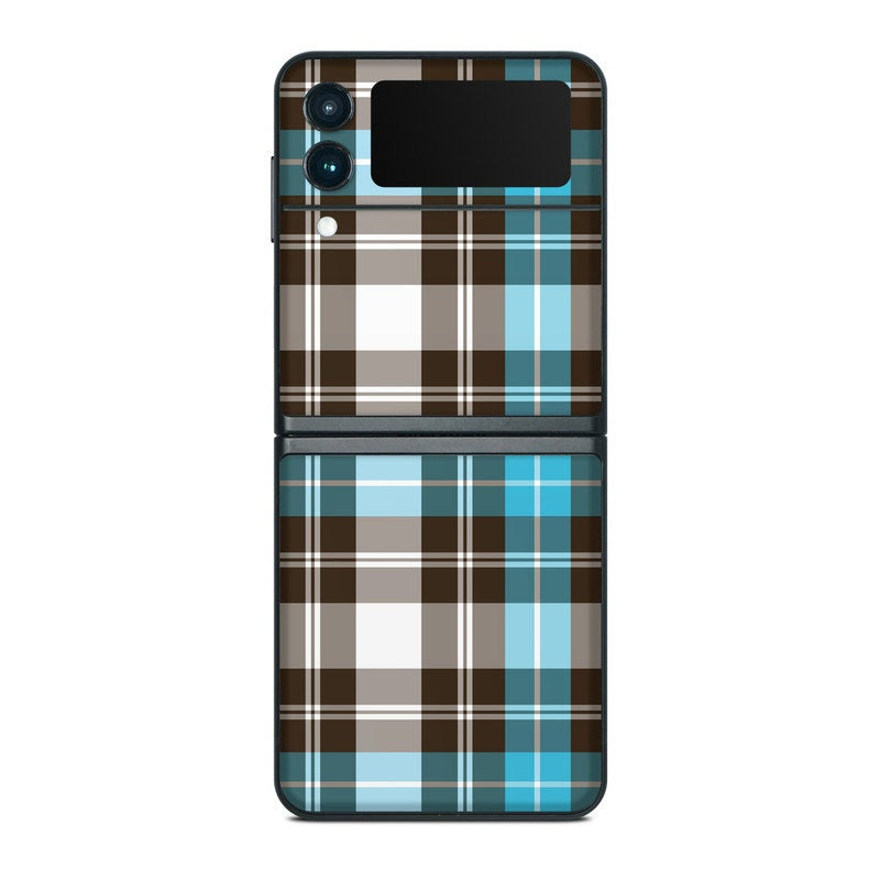 Turquoise Plaid - Samsung Galaxy Z Flip 3 Skin