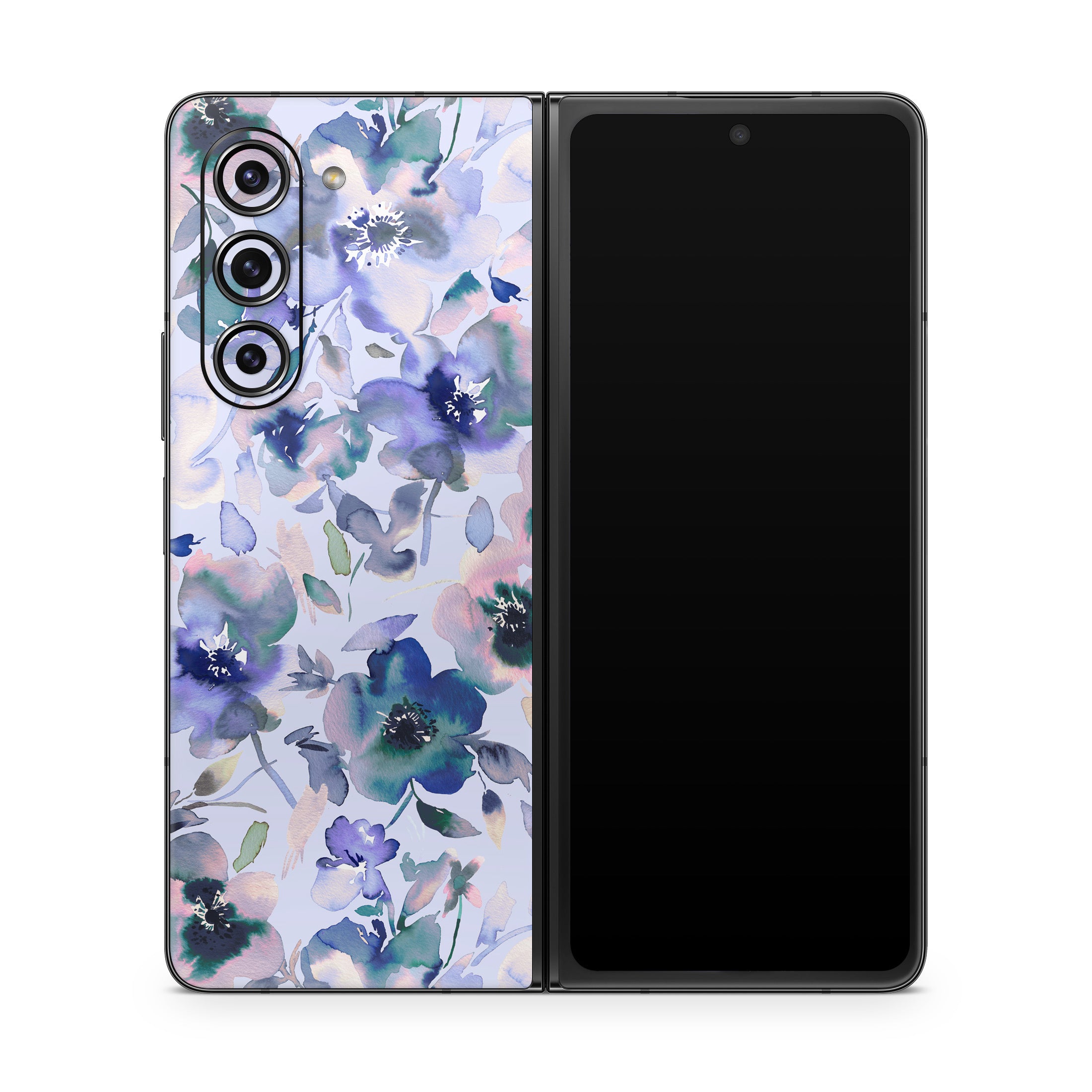 Aquatic Artistic Flowers - Samsung Galaxy Z Fold5 Skin