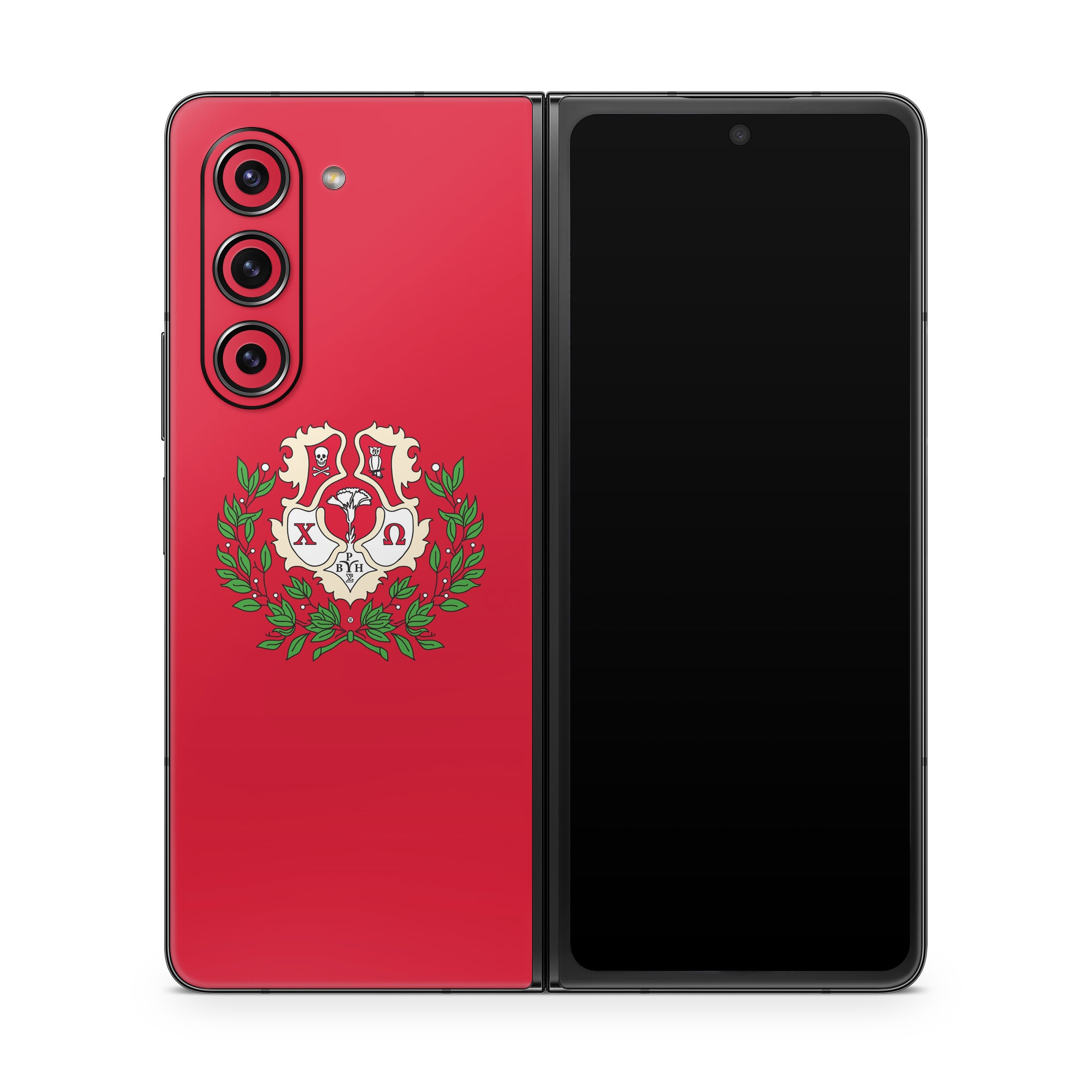 Chi Omega Crest Cardinal - Samsung Galaxy Z Fold5 Skin