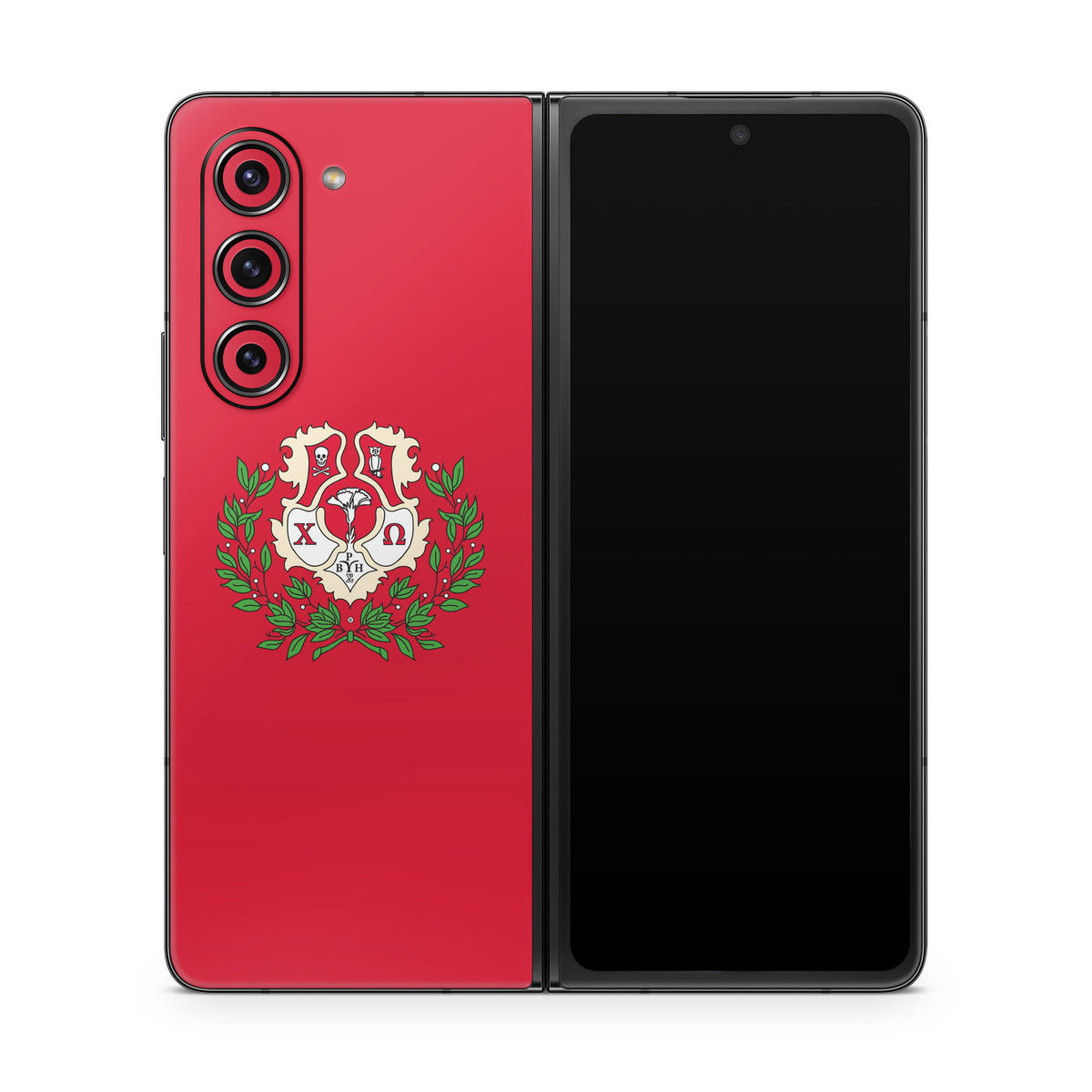 Chi Omega Crest Cardinal - Samsung Galaxy Z Fold5 Skin