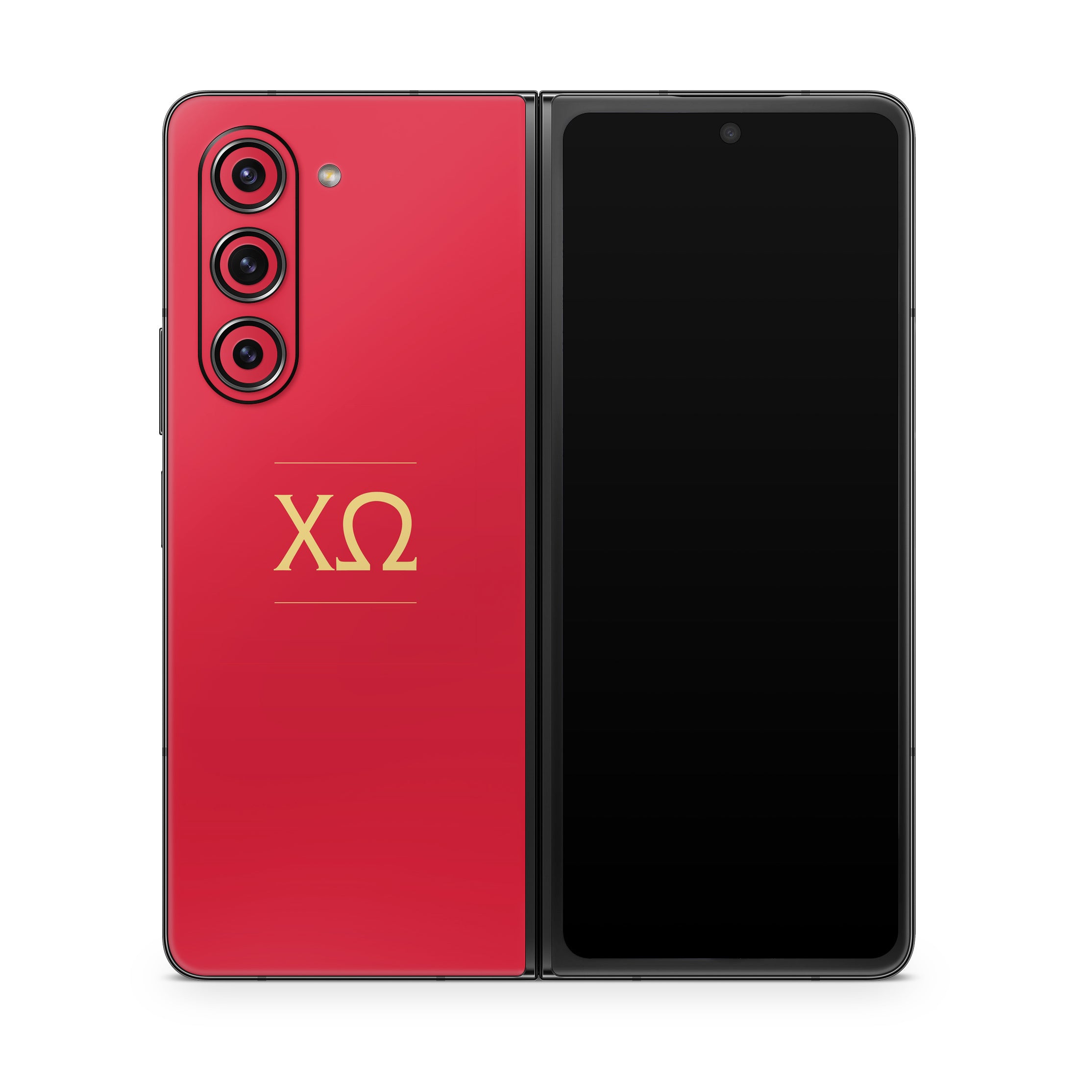 Chi Omega Letters Cardinal - Samsung Galaxy Z Fold5 Skin