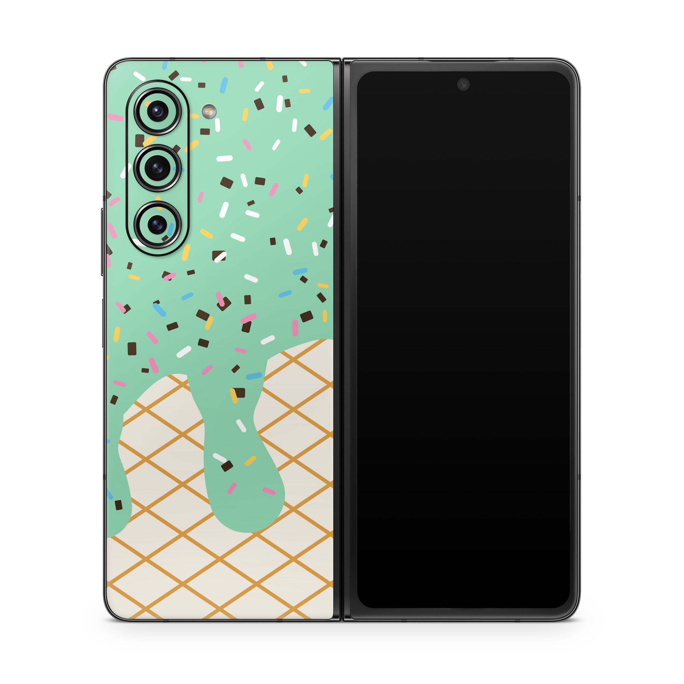 Mint Chocolate Chip Ice Cream Drip - Samsung Galaxy Z Fold5 Skin