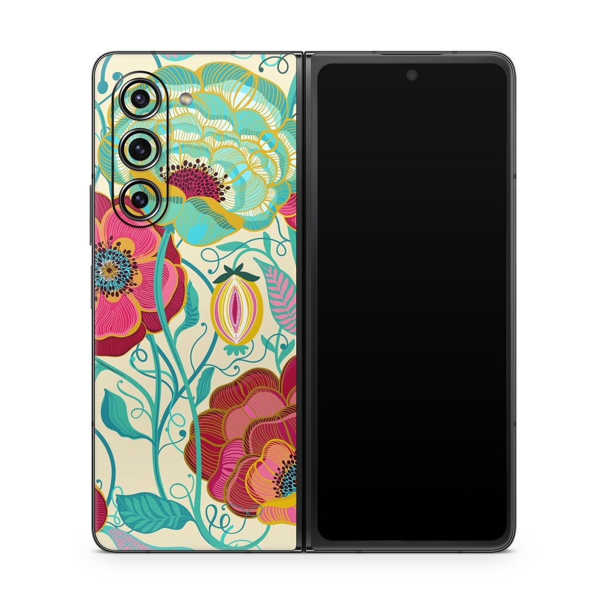 Golden Flowers - Samsung Galaxy Z Fold5 Skin