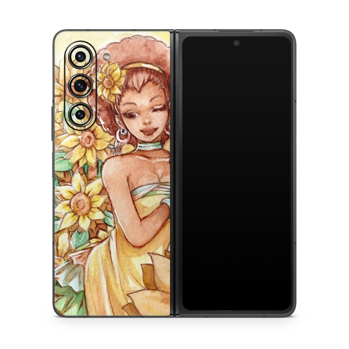 Lady Sunflower - Samsung Galaxy Z Fold5 Skin