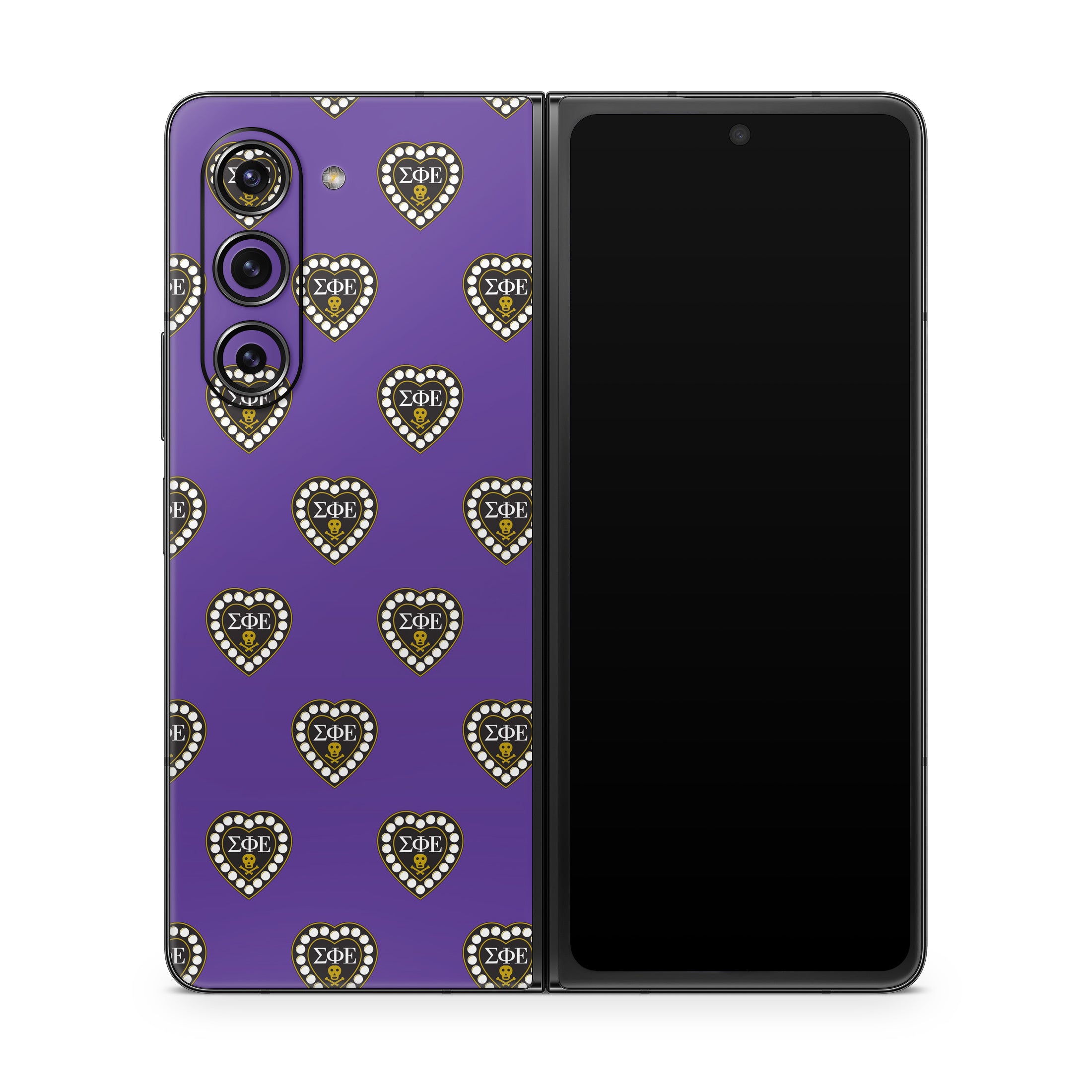 Sigma Phi Epsilon Badge Pattern Purple - Samsung Galaxy Z Fold5 Skin