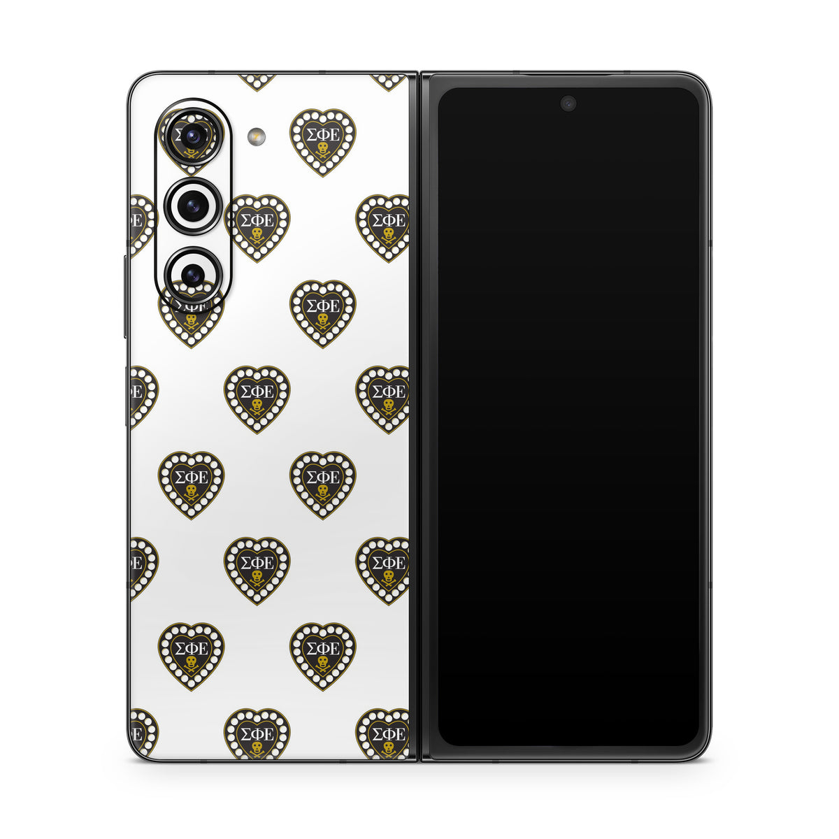Sigma Phi Epsilon Badge Pattern White - Samsung Galaxy Z Fold5 Skin