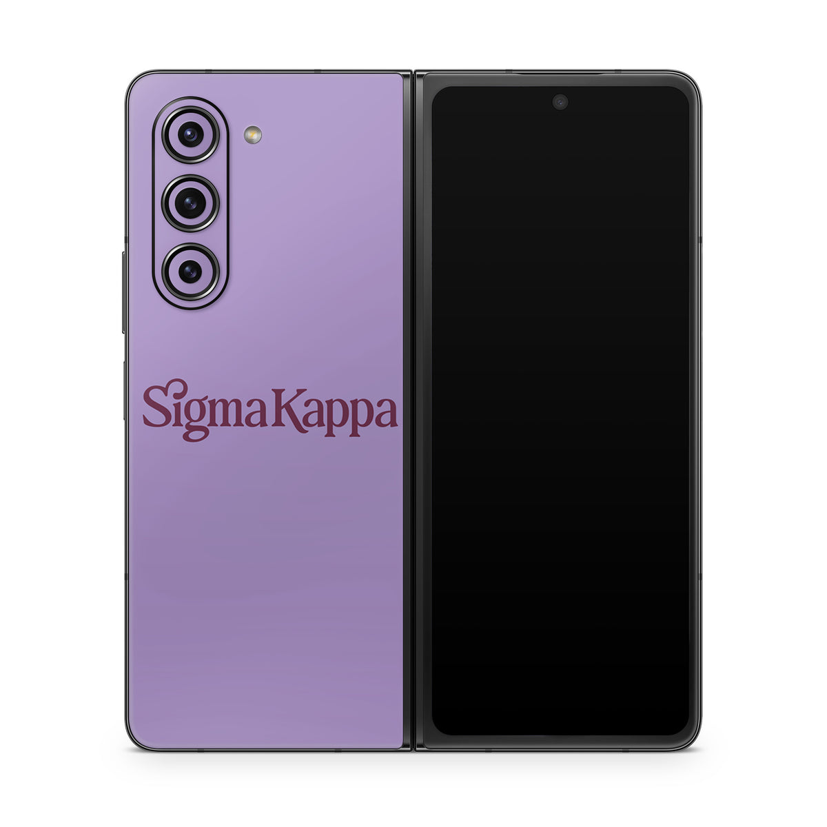 Sigma Kappa Primary Logo Mary Maroon on Legacy Lavender - Samsung Galaxy Z Fold5 Skin