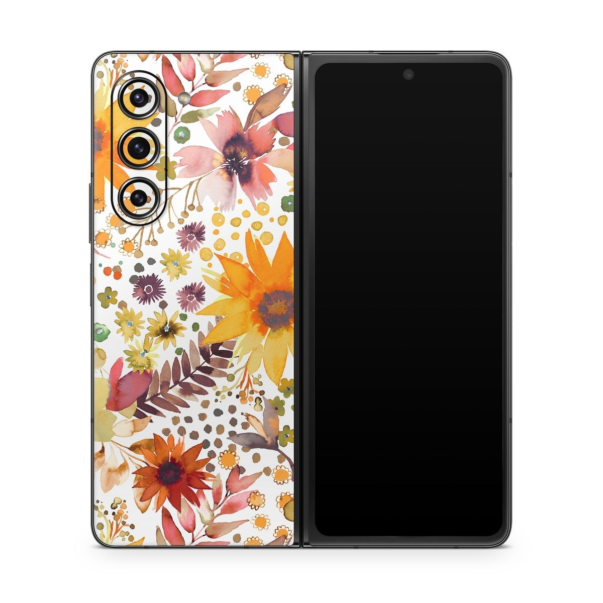 Summer Watercolor Sunflowers - Samsung Galaxy Z Fold5 Skin