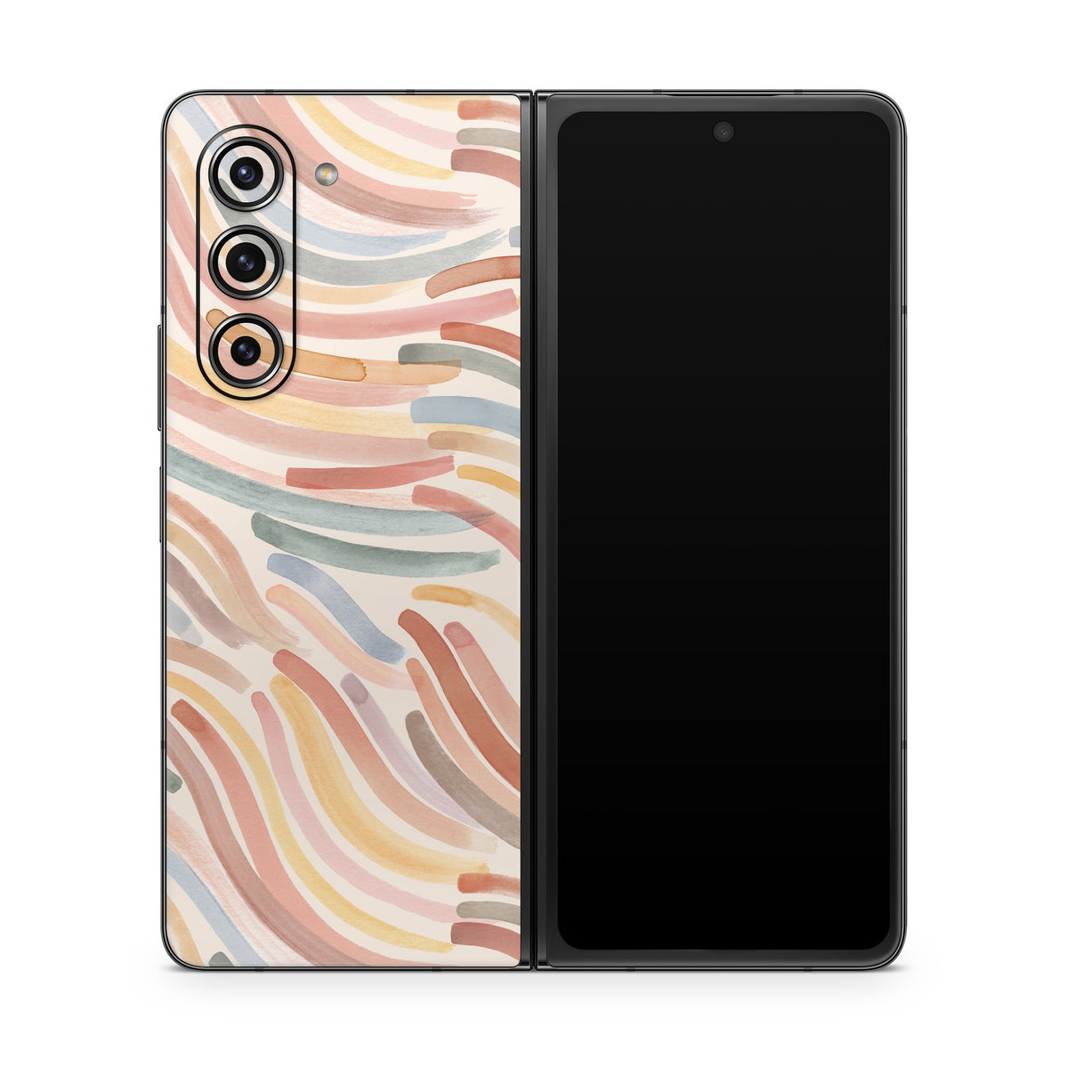Terracotta Brushstroke Waves - Samsung Galaxy Z Fold5 Skin