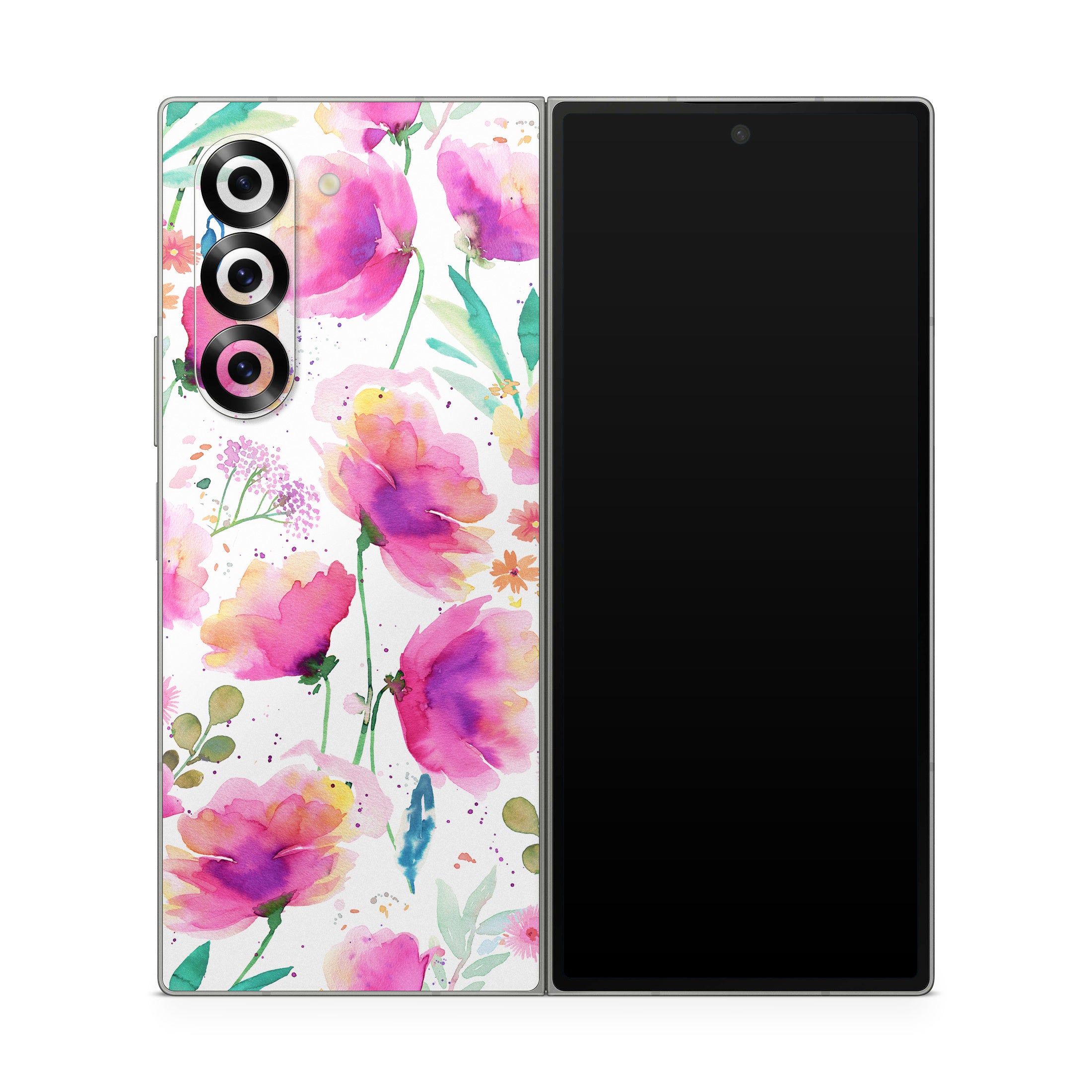 Abstract Pink Poppies - Samsung Galaxy Z Fold6 Skin