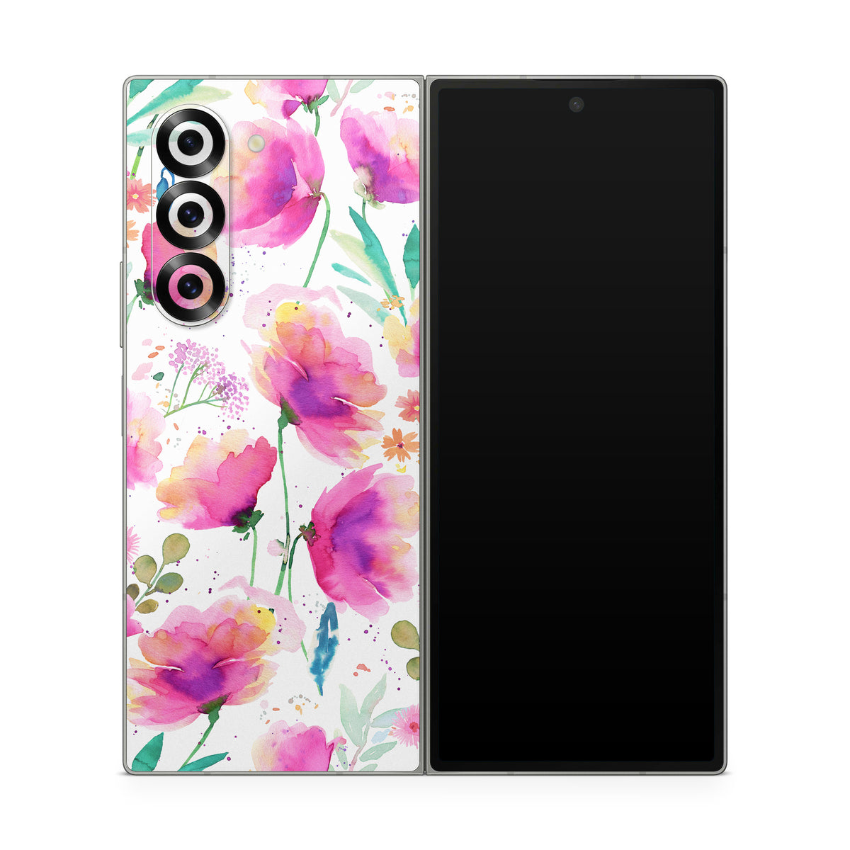 Abstract Pink Poppies - Samsung Galaxy Z Fold6 Skin