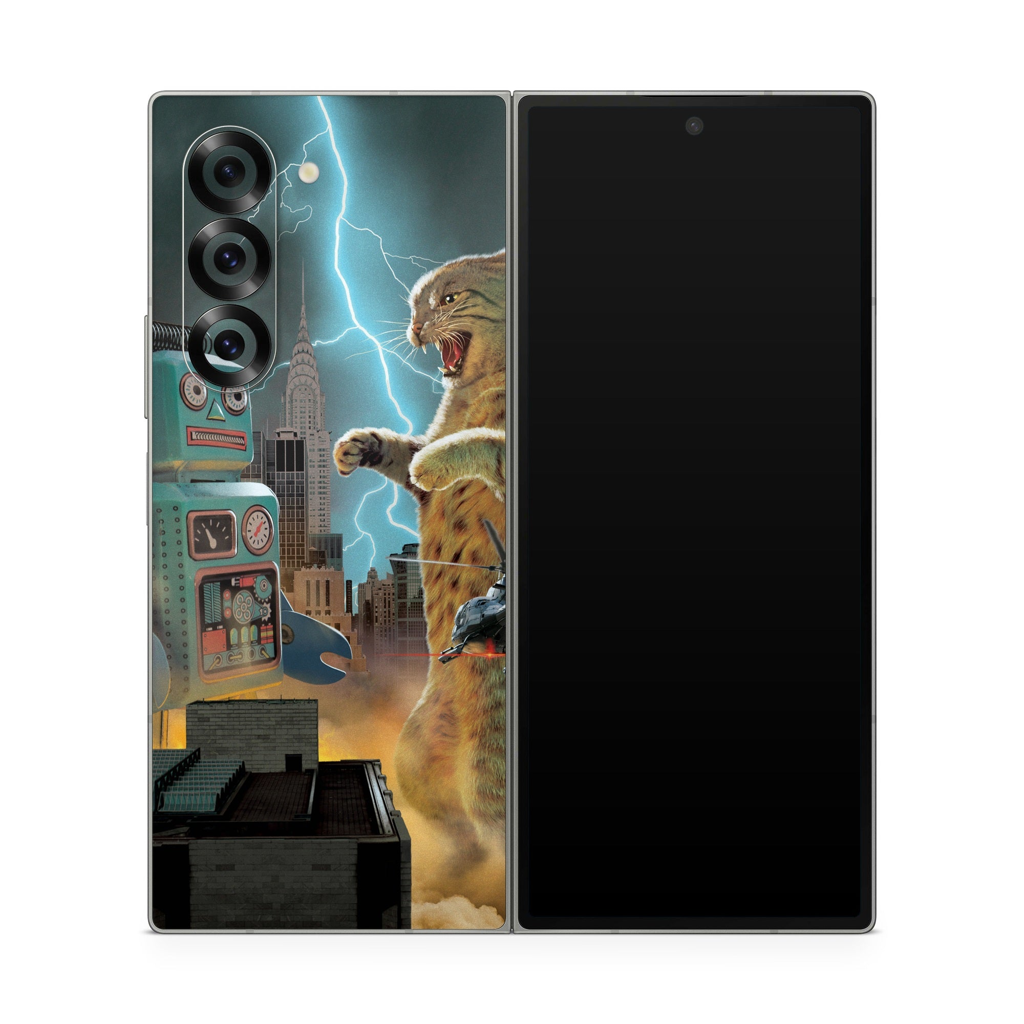 Catzilla Vs Robot - Samsung Galaxy Z Fold6 Skin