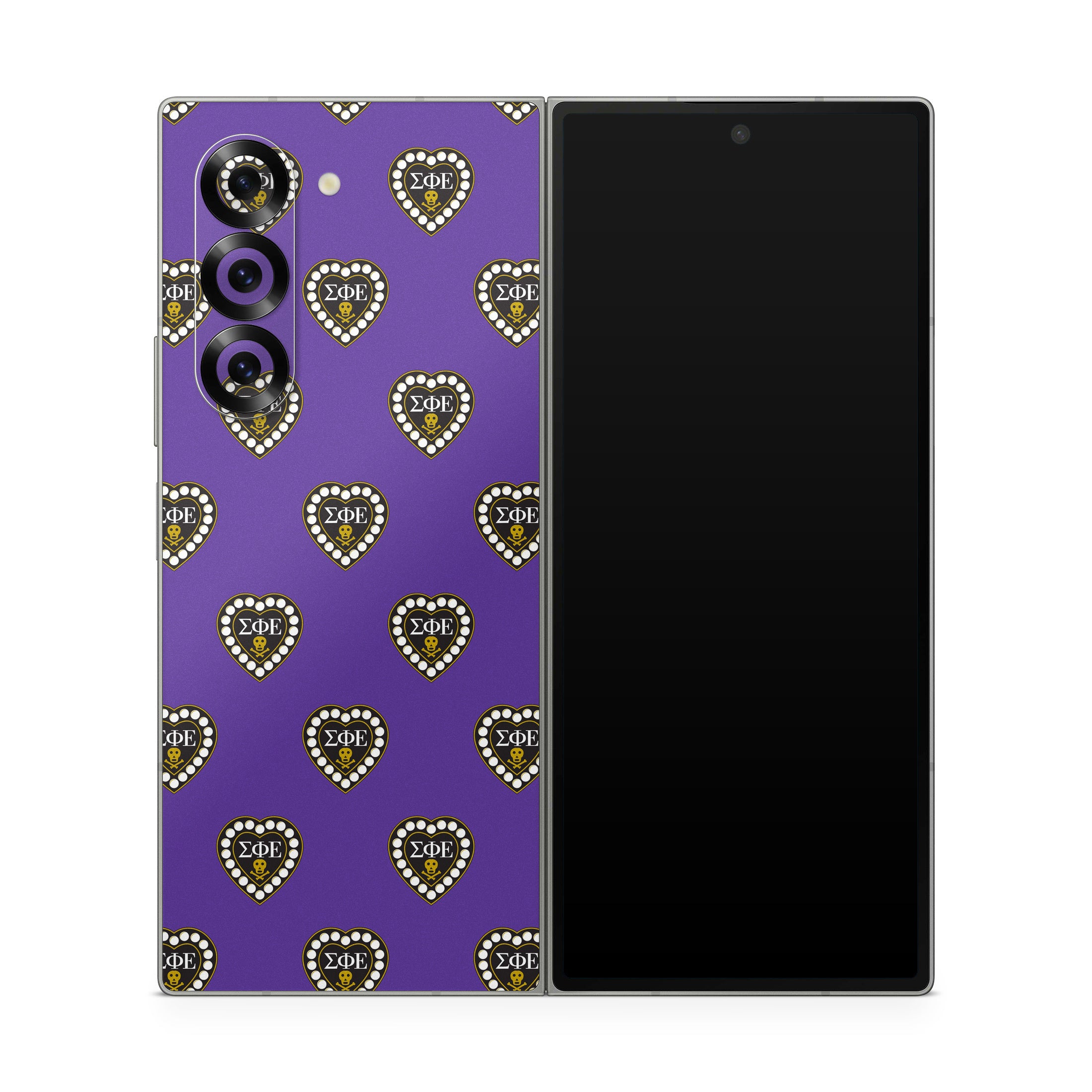 Sigma Phi Epsilon Badge Pattern Purple - Samsung Galaxy Z Fold6 Skin