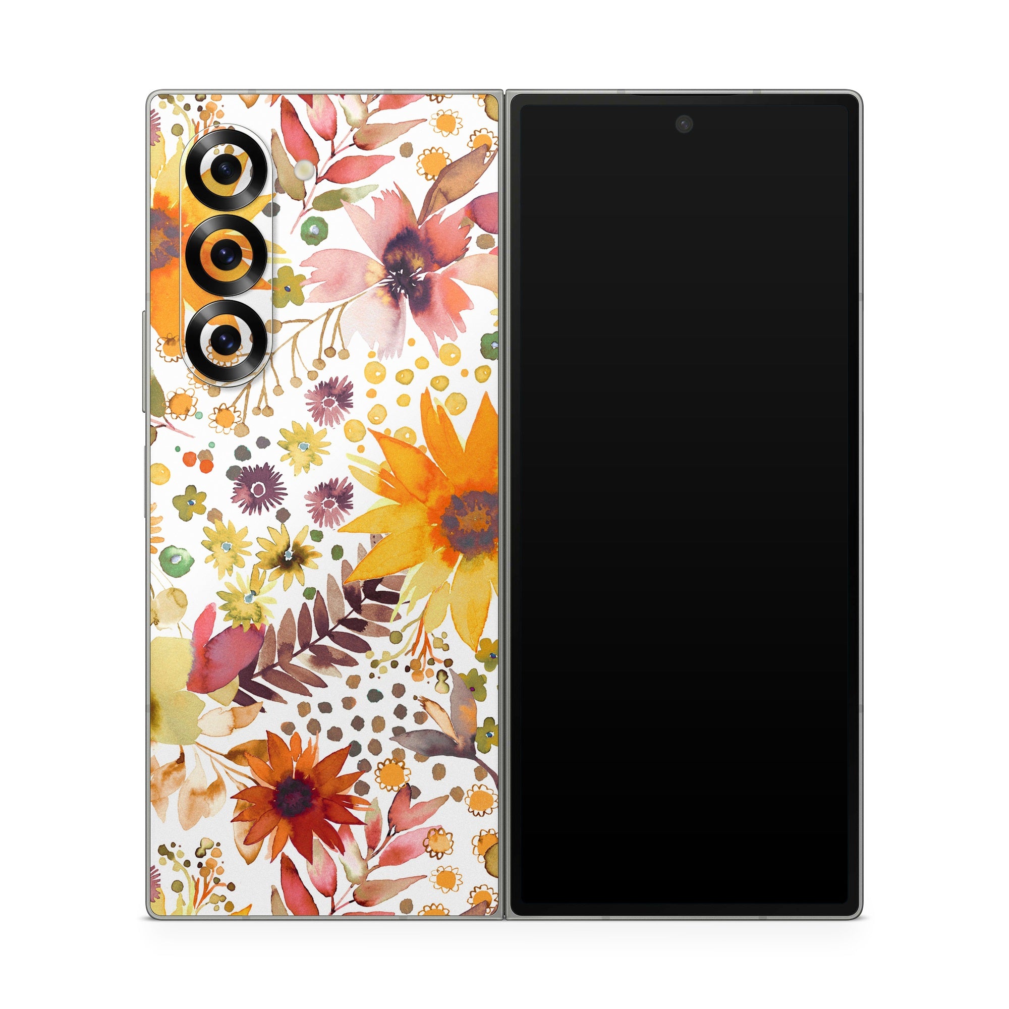Summer Watercolor Sunflowers - Samsung Galaxy Z Fold6 Skin