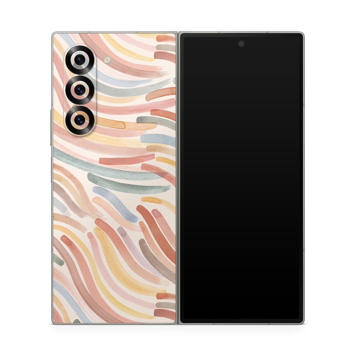 Terracotta Brushstroke Waves - Samsung Galaxy Z Fold6 Skin